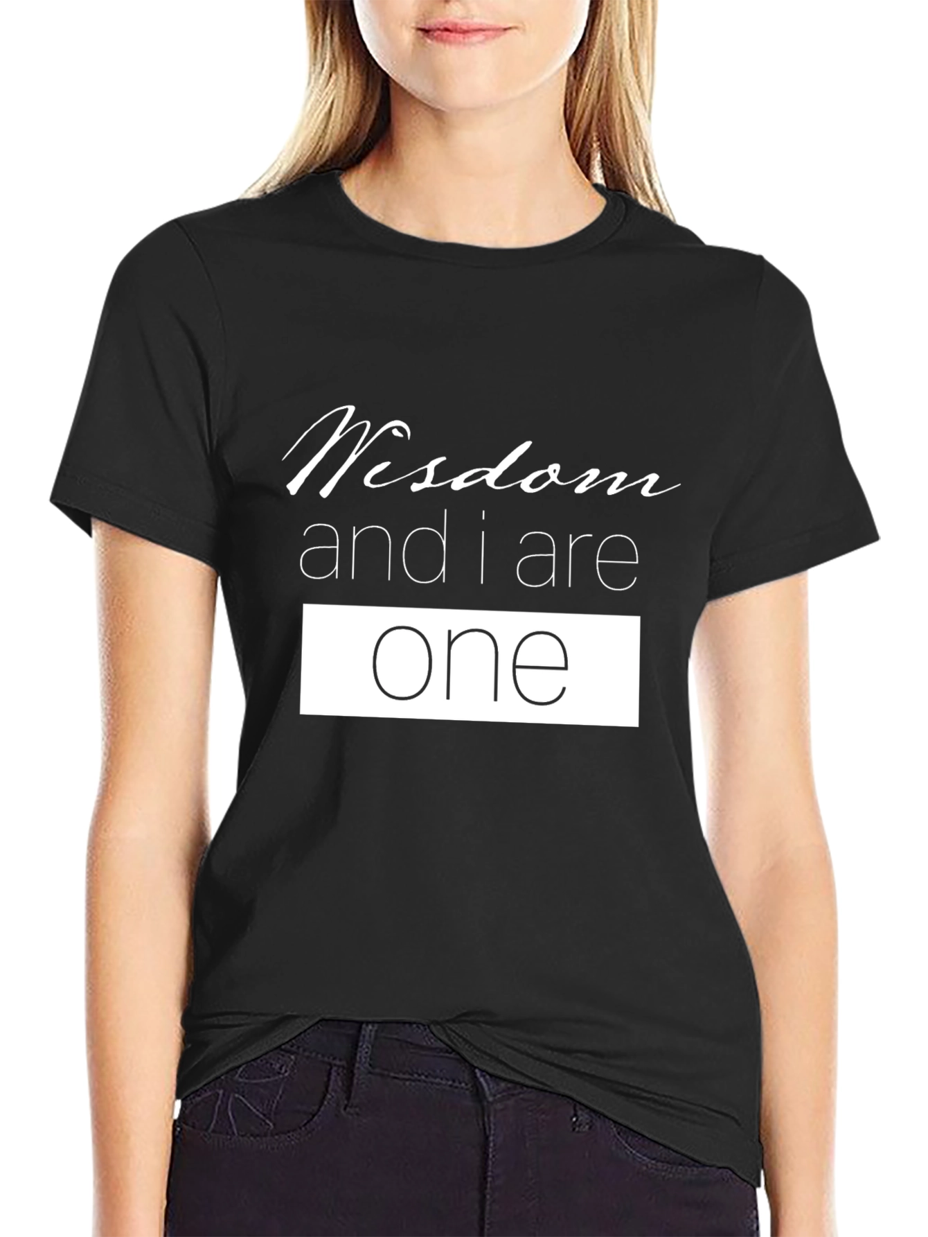 Wisdom and I Are One Black T-Shirt