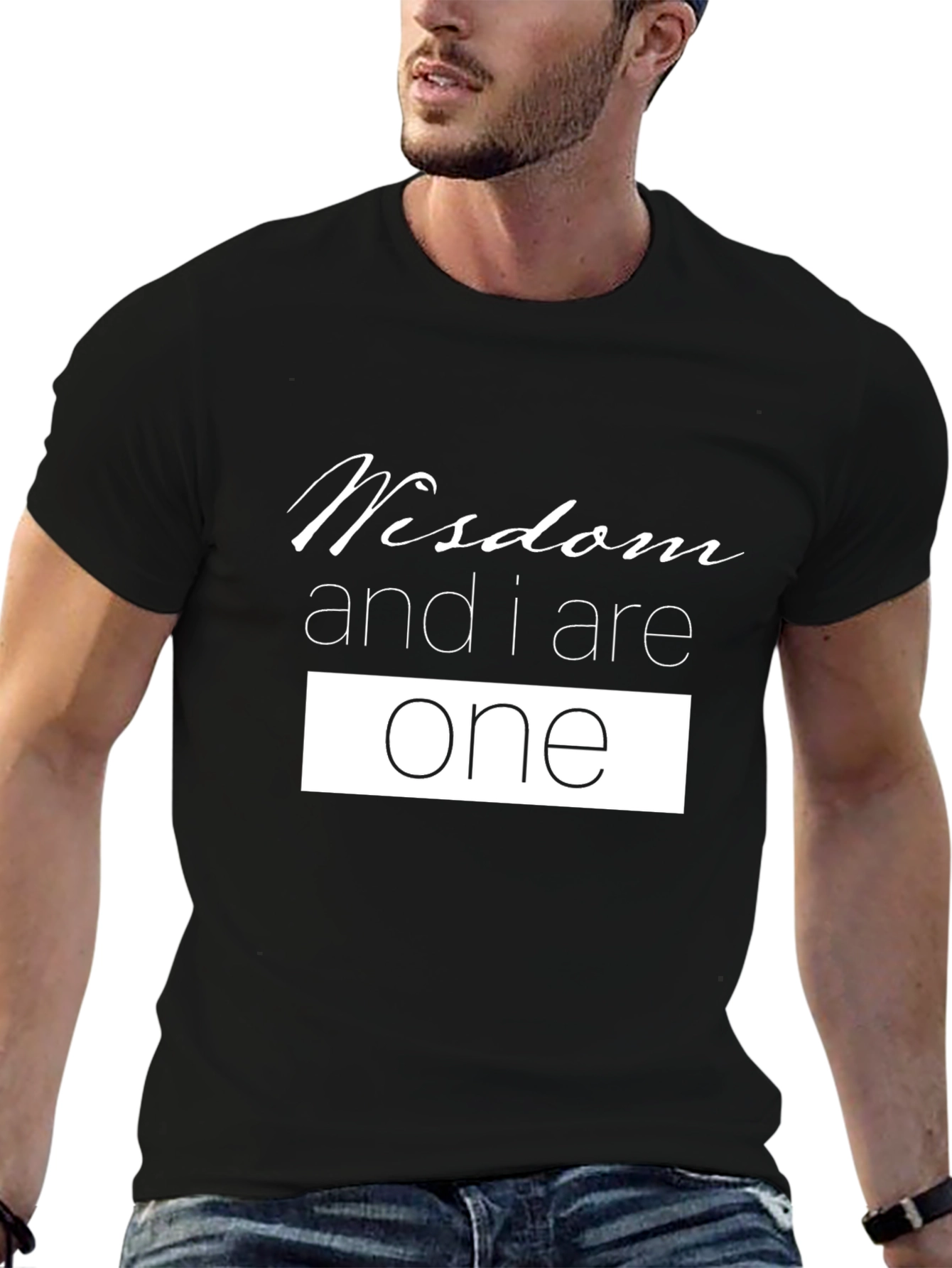 Wisdom and I Are One Black T-Shirt