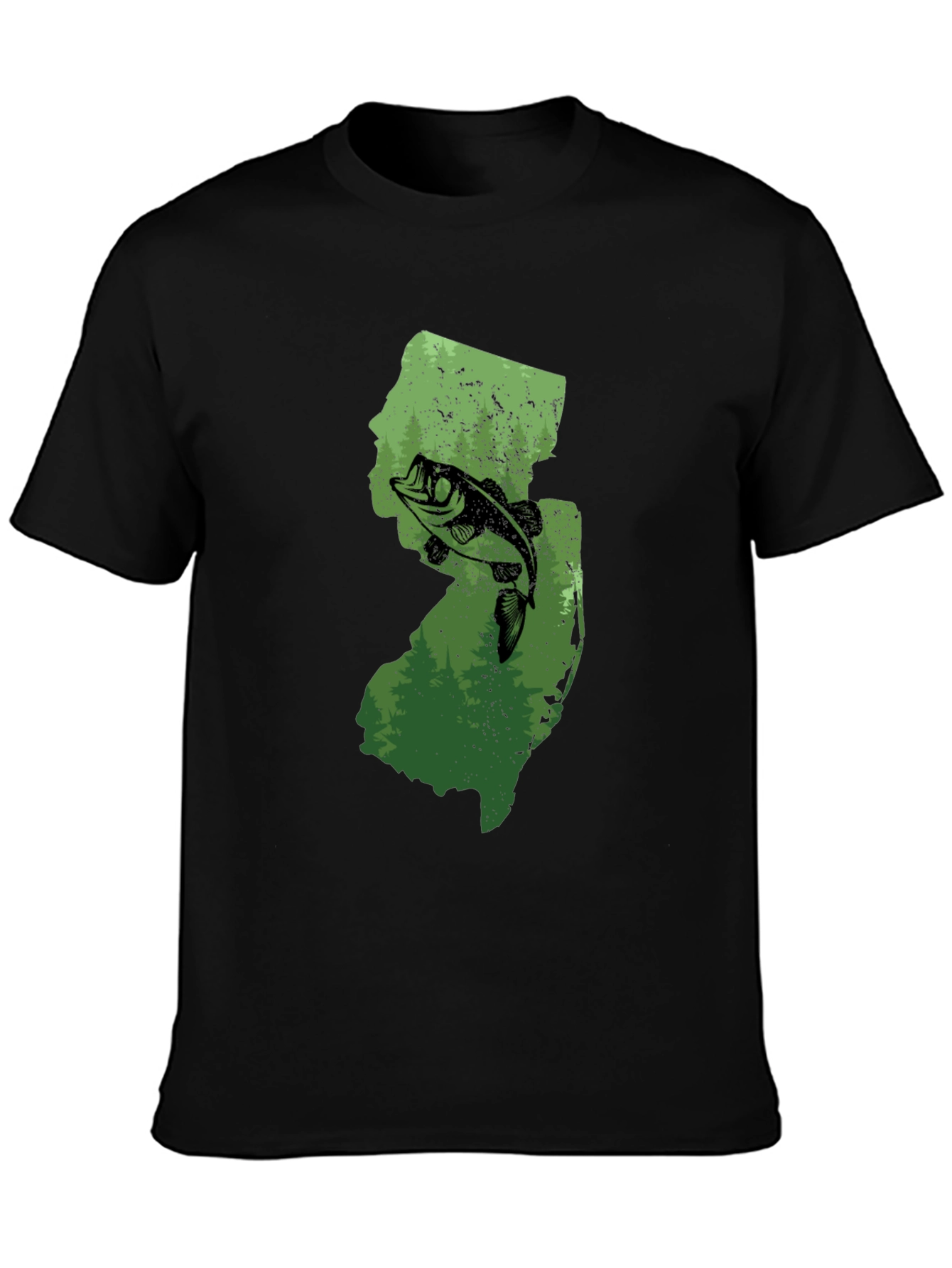 New Jersey Fishing State Pride Black T-Shirt