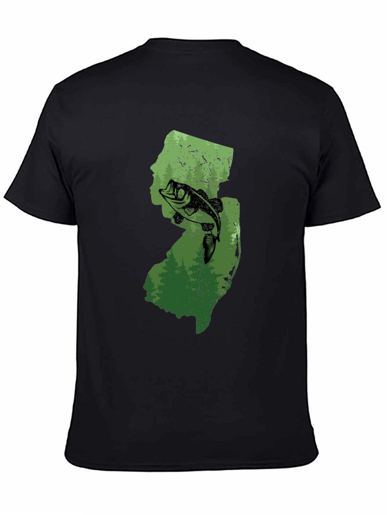 New Jersey Fishing State Pride Black T-Shirt