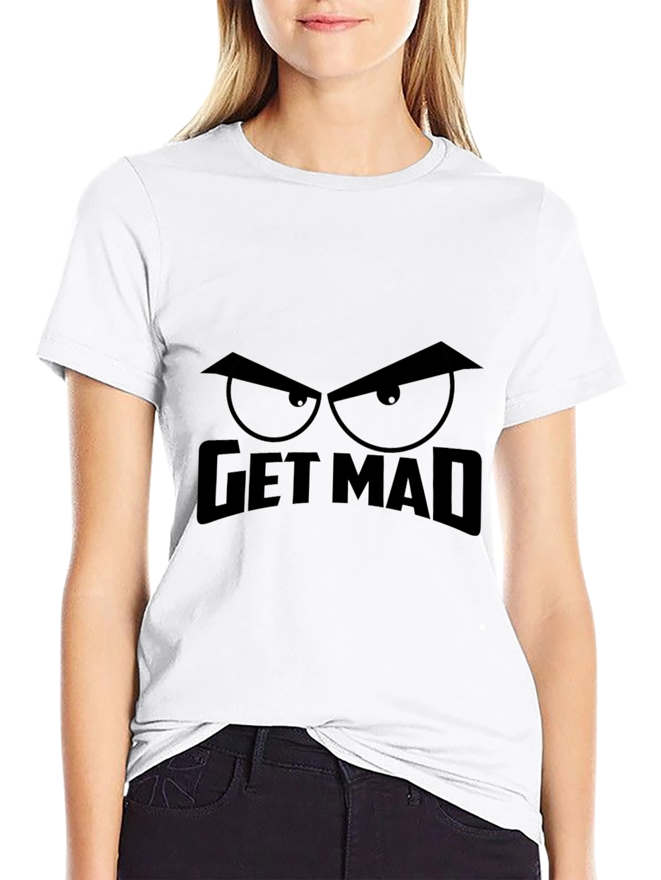 Get Mad Graphic Tee - Mens Black Cotton T-Shirt