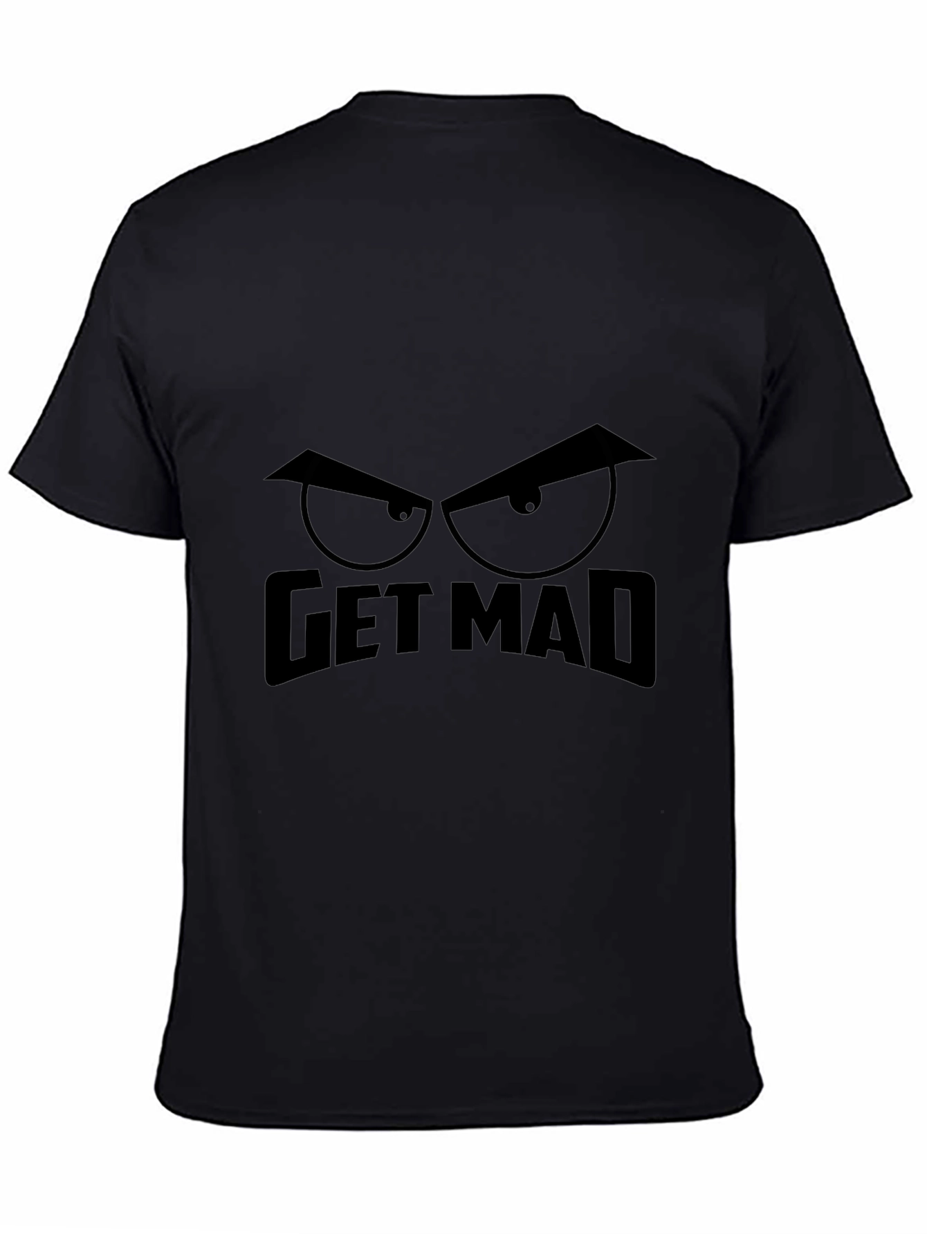 Get Mad Graphic Tee - Mens Black Cotton T-Shirt