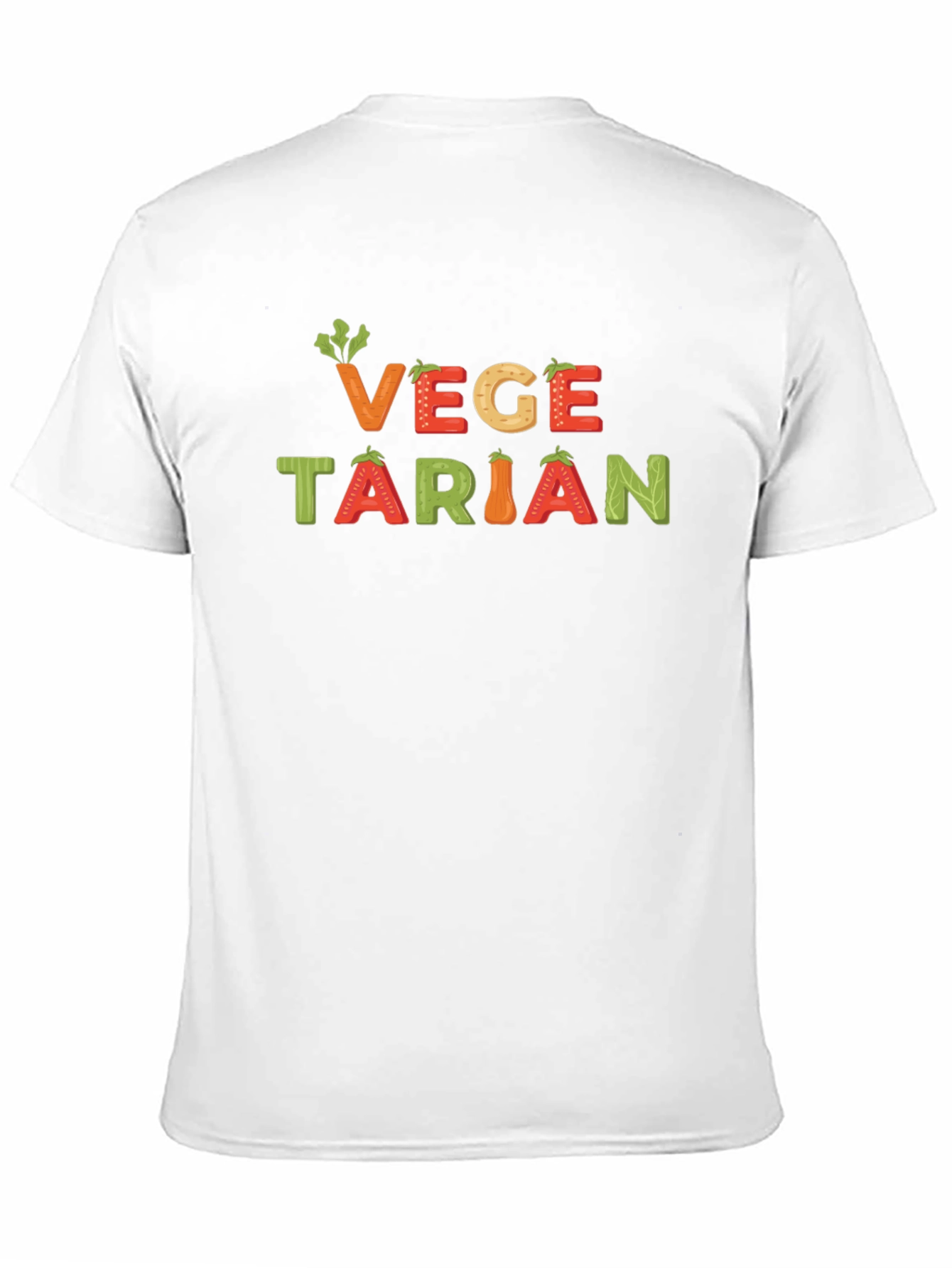 Vegetarian Graphic T-Shirt - Black Crew Neck Tee