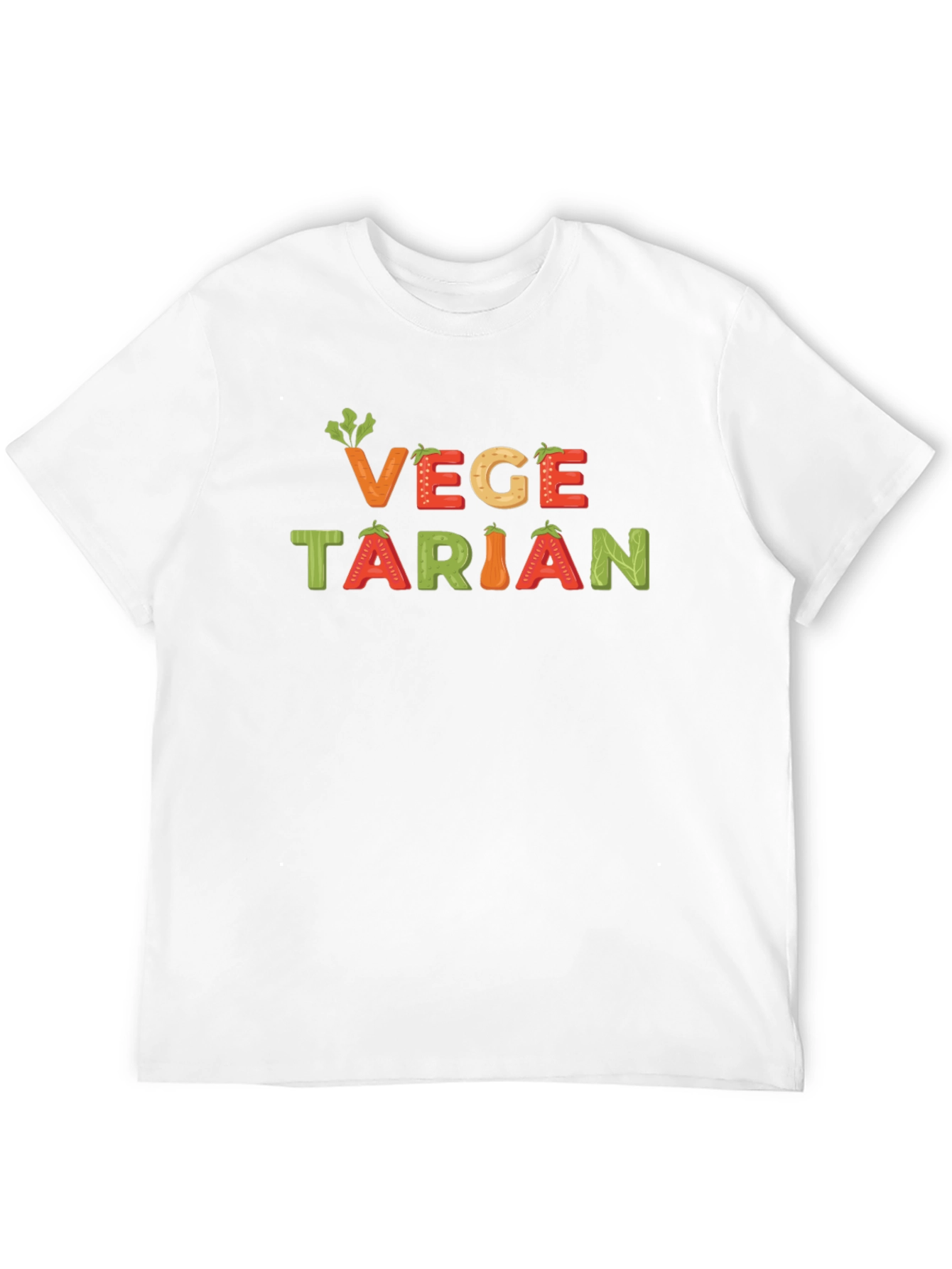 Vegetarian Graphic T-Shirt - Black Crew Neck Tee