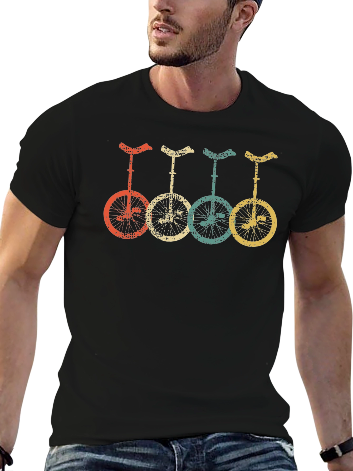 Retro Unicycle T-Shirt - Black Tee