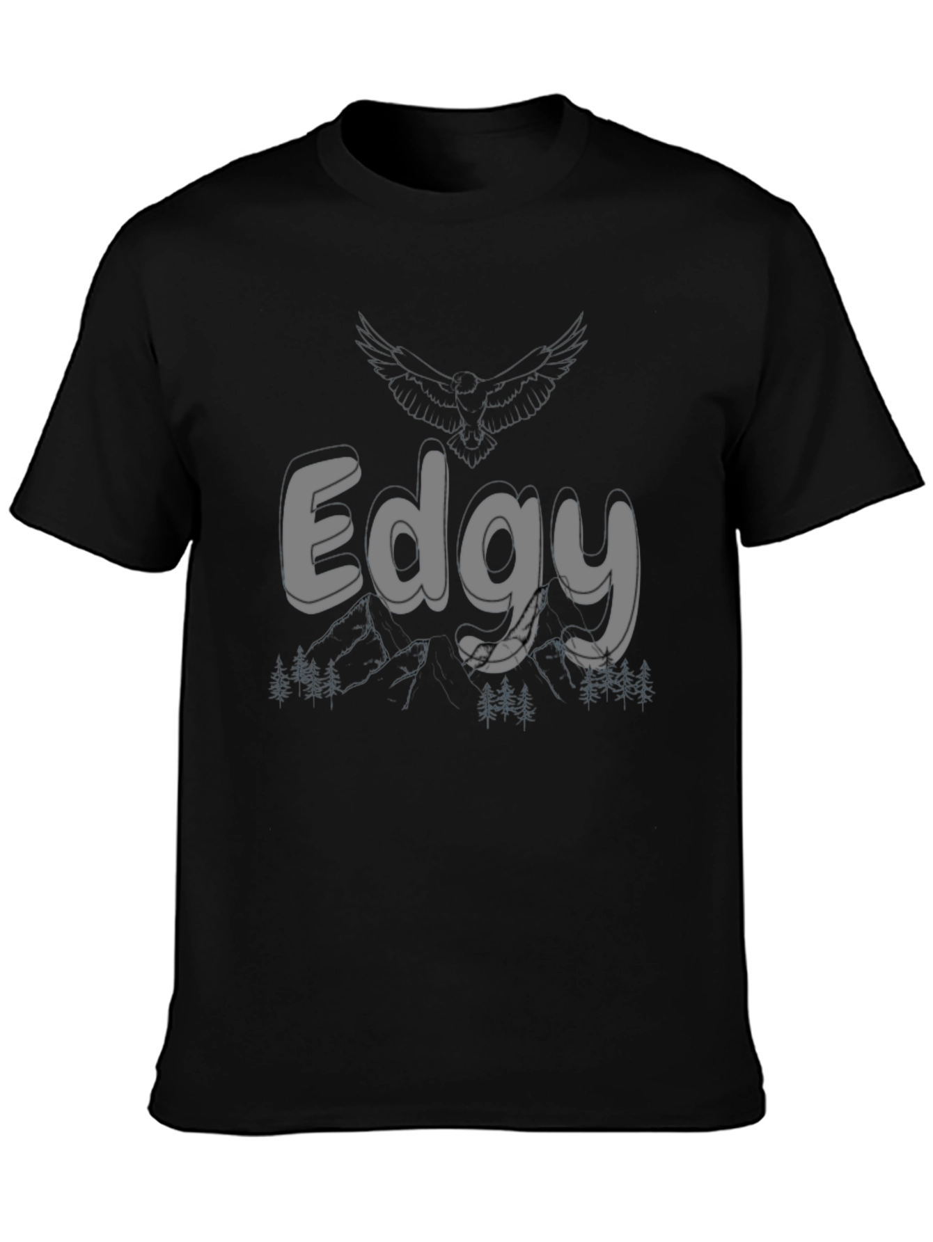 Edgy Graphic Print Black T-Shirt for Men