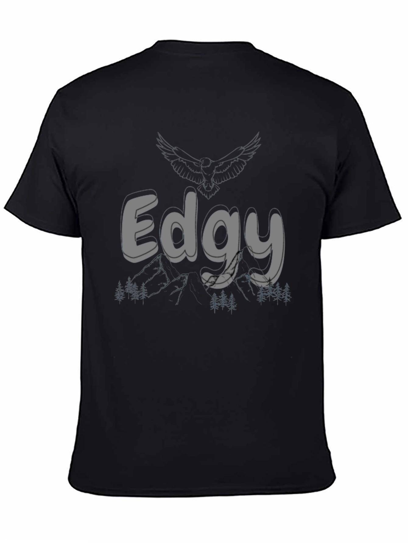 Edgy Graphic Print Black T-Shirt for Men