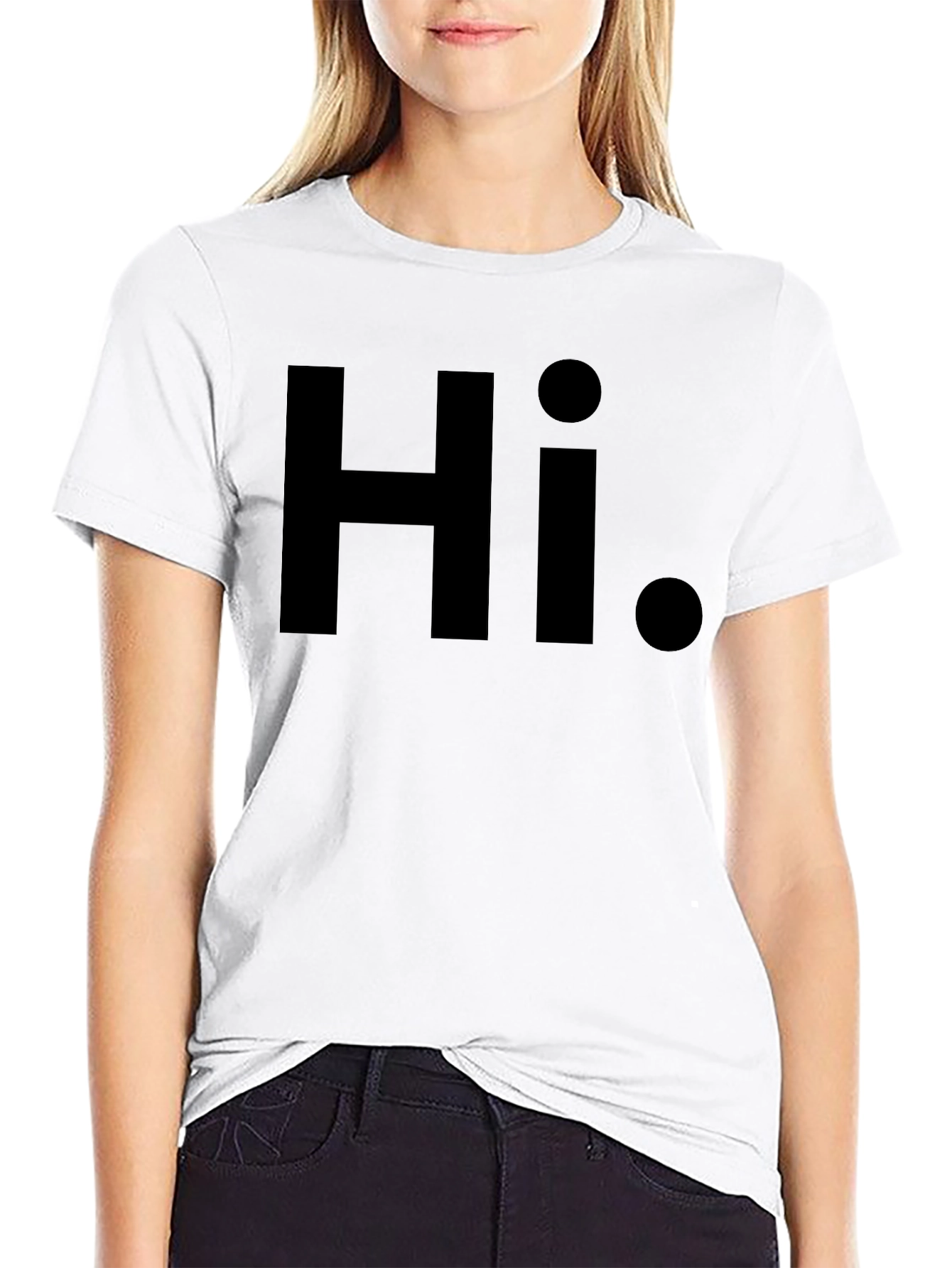 Hi. Black Graphic Tee - Casual Style
