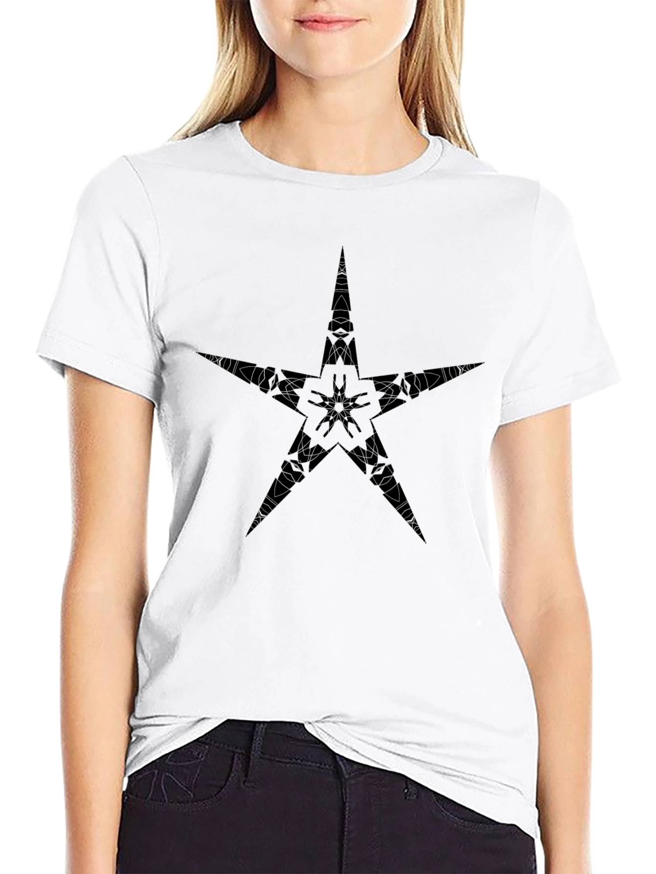 Black Star Graphic Tee - Stylish Mens Casual Shirt