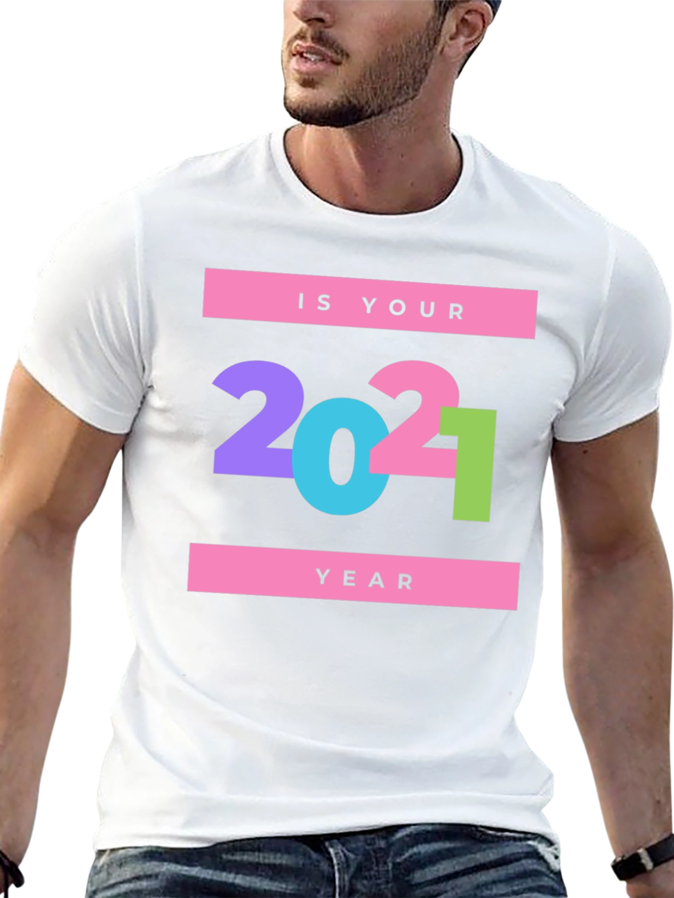 Is Your Year? 2021 Graphic Print Black T-Shirt