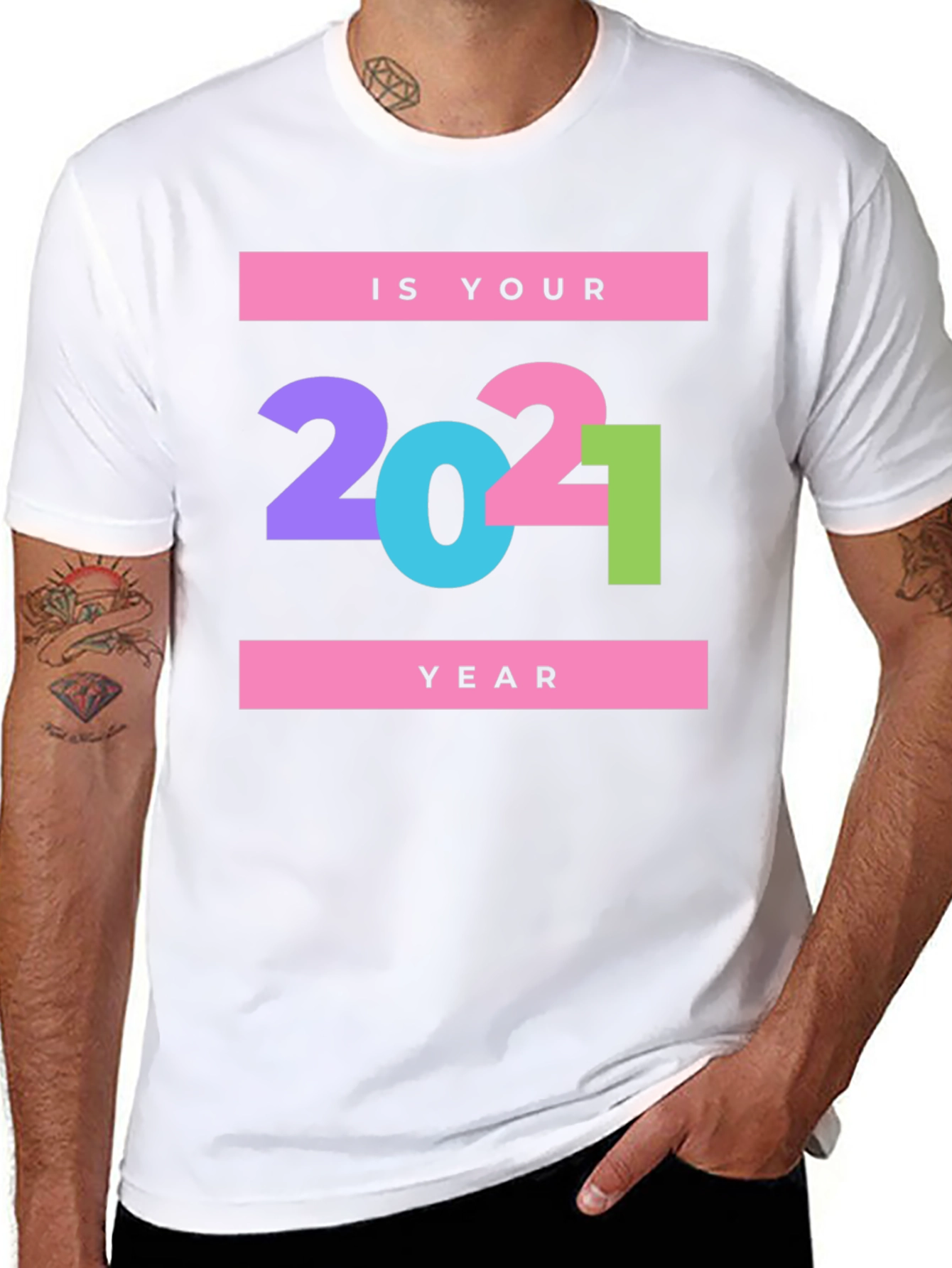Is Your Year? 2021 Graphic Print Black T-Shirt