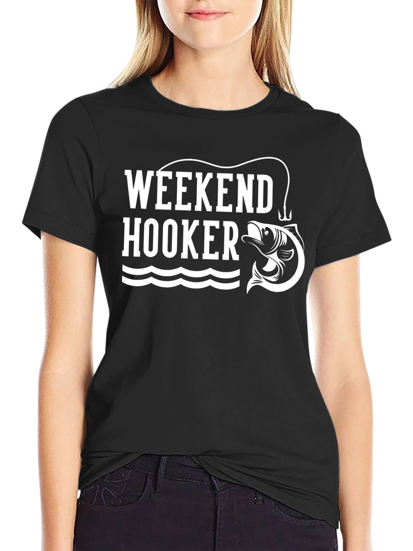 Weekend Hooker Fishing T-Shirt - Black