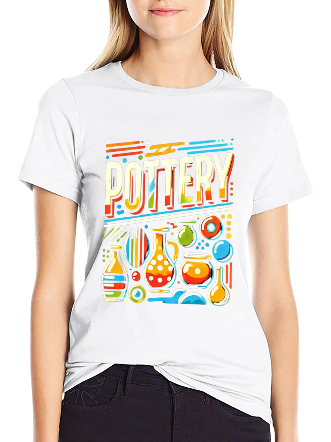Pottery Graphic Tee - Artistic Ceramic Design
