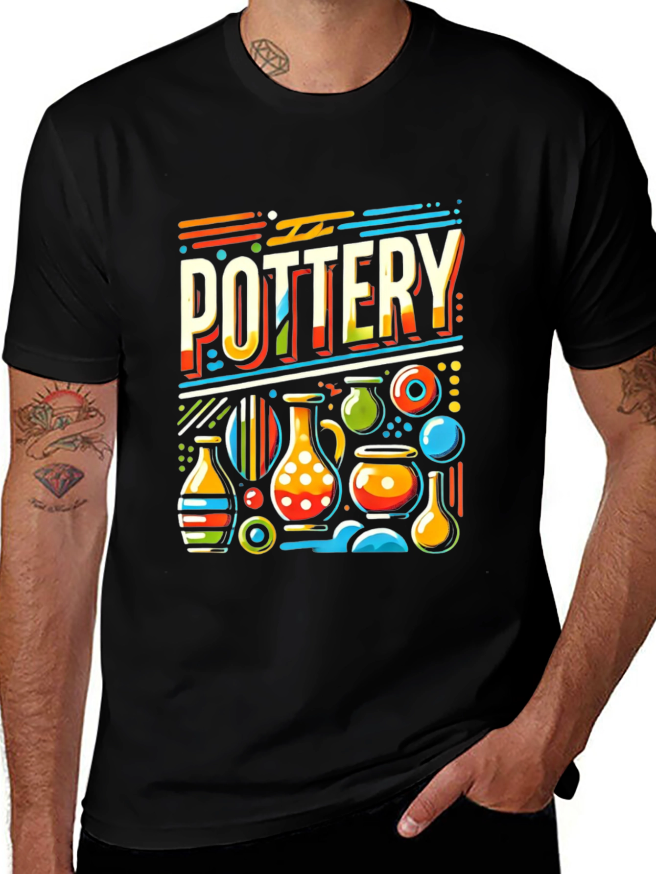 Pottery Graphic Tee - Artistic Ceramic Design