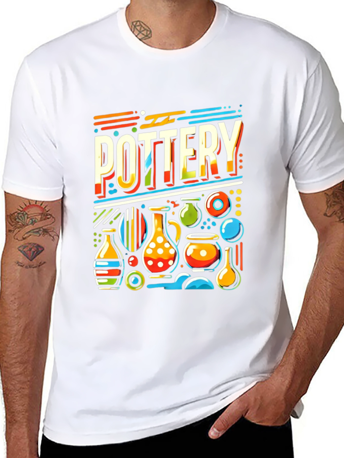 Pottery Graphic Tee - Artistic Ceramic Design