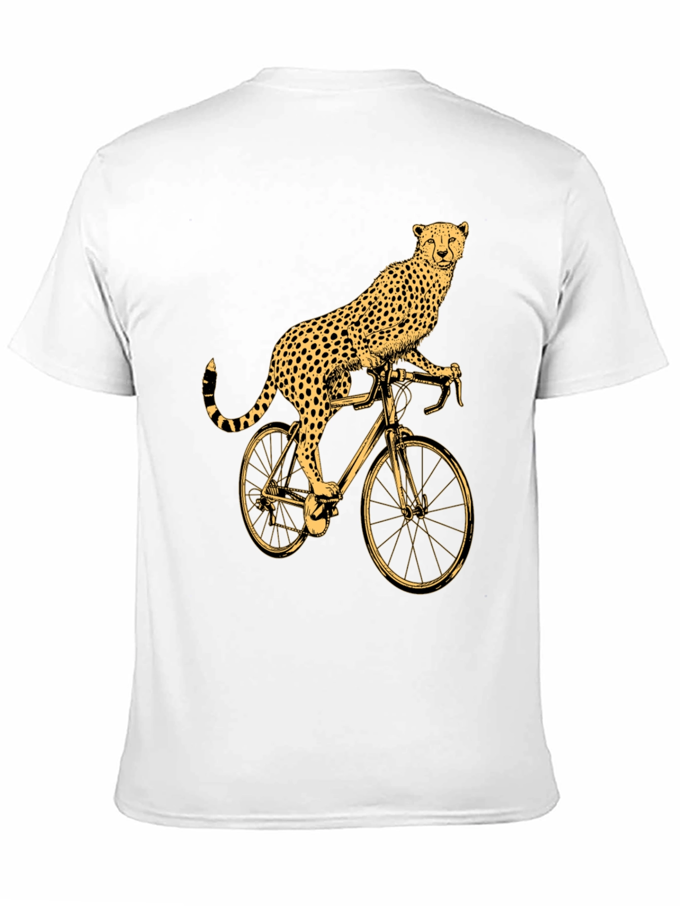 Cheetah Riding Bicycle Graphic T-Shirt