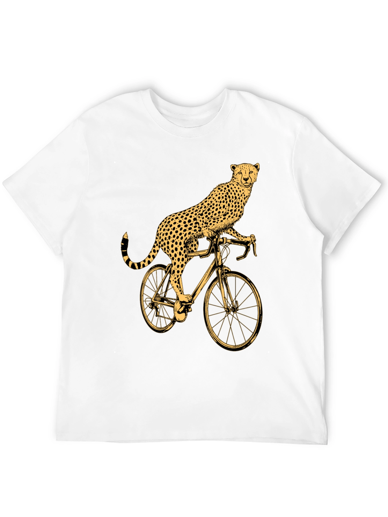 Cheetah Riding Bicycle Graphic T-Shirt