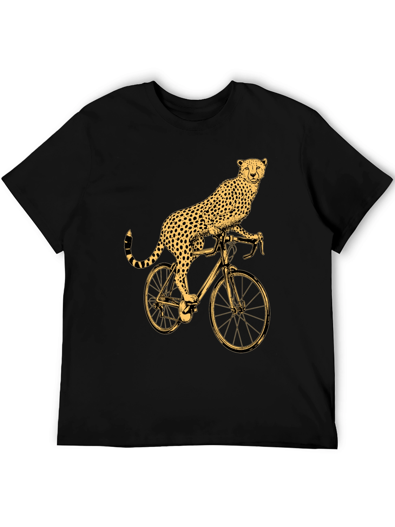 Cheetah Riding Bicycle Graphic T-Shirt