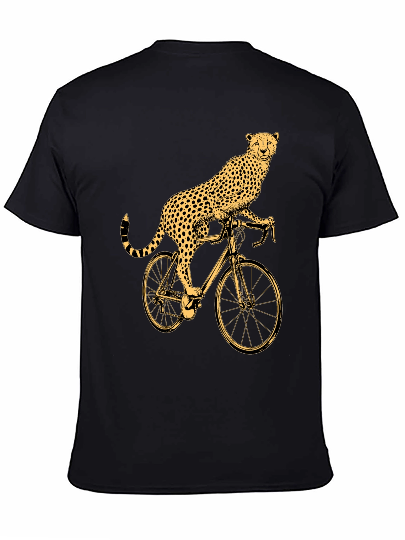 Cheetah Riding Bicycle Graphic T-Shirt