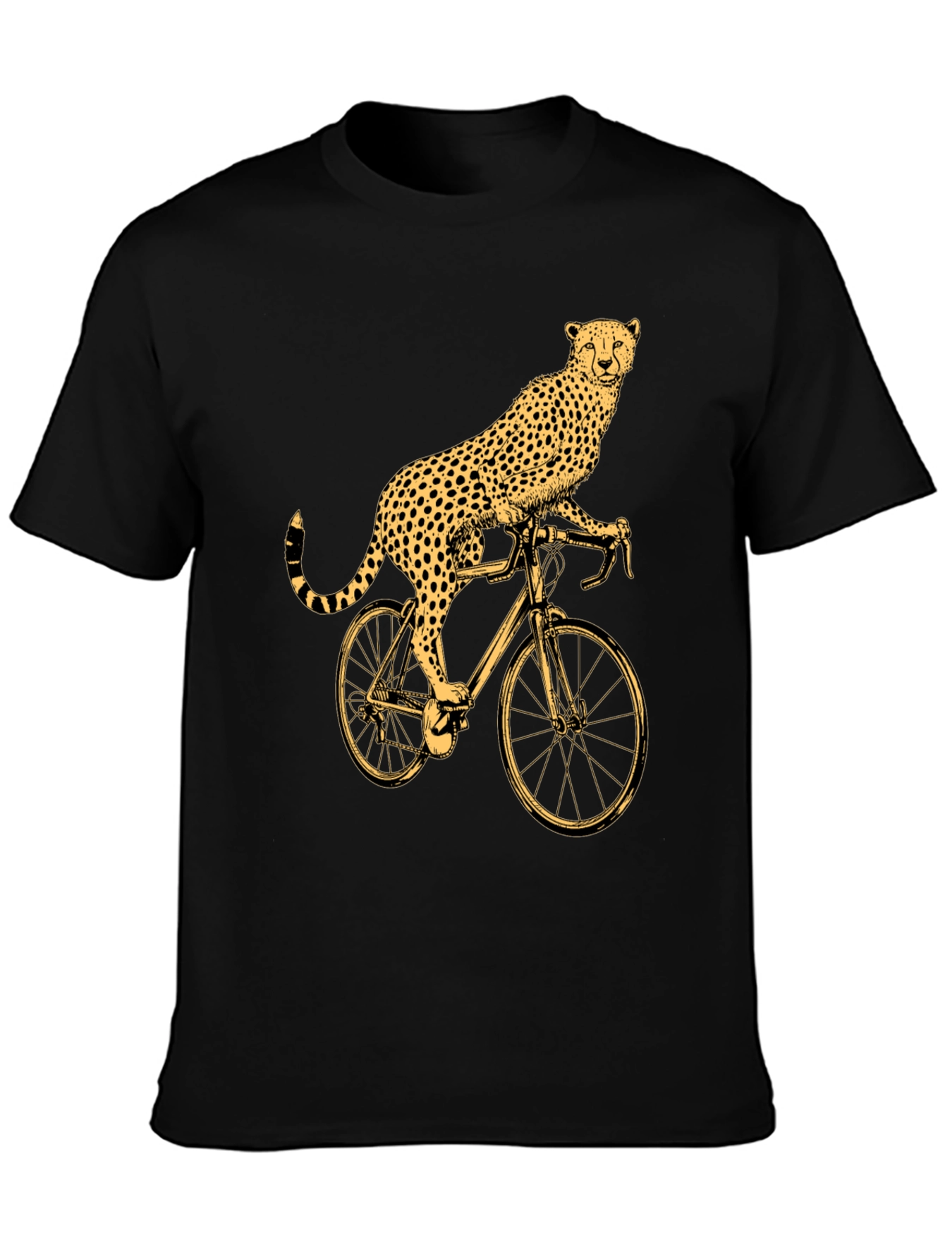 Cheetah Riding Bicycle Graphic T-Shirt