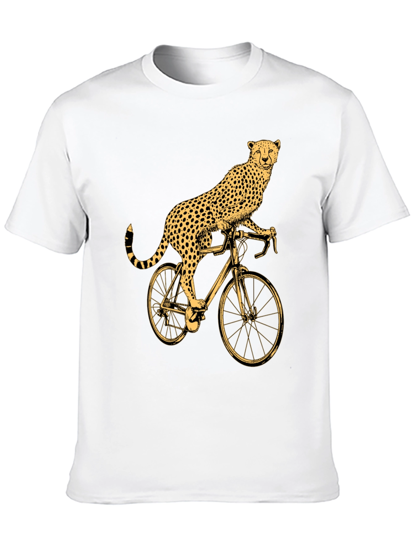 Cheetah Riding Bicycle Graphic T-Shirt