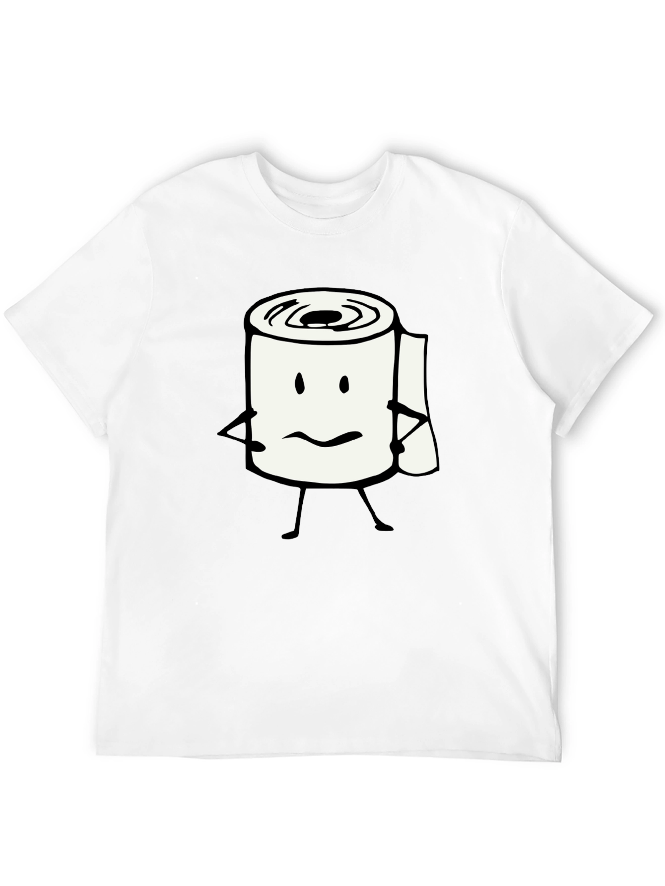 Funny Toilet Paper Roll Graphic Tee - Black
