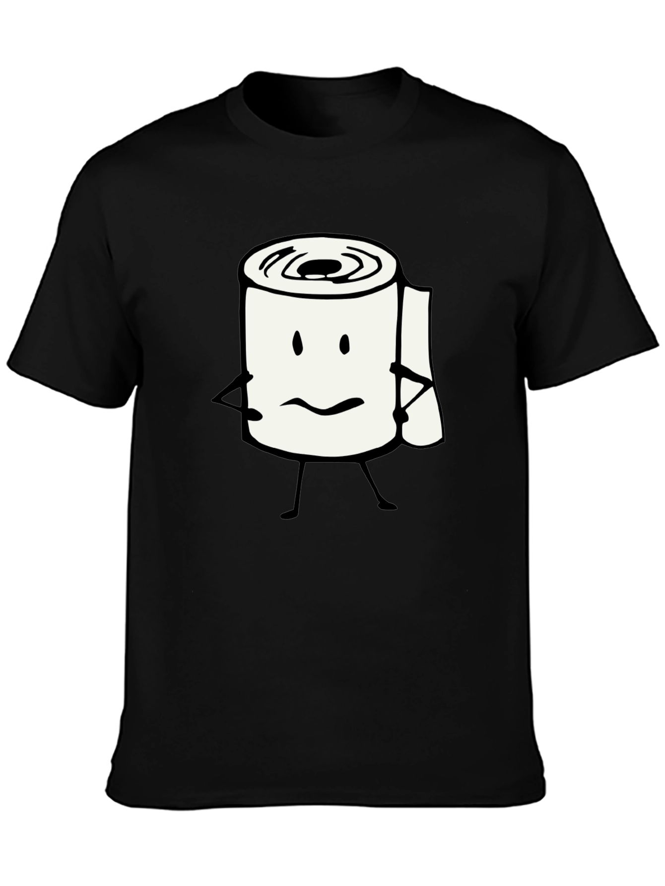 Funny Toilet Paper Roll Graphic Tee - Black