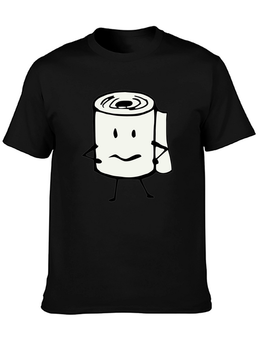 Funny Toilet Paper Roll Graphic Tee - Black