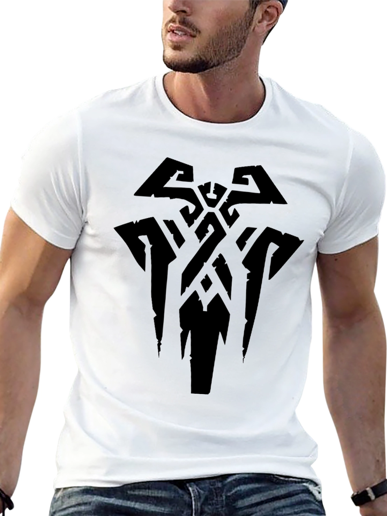 Mens Black Graphic Tee - Celtic Knot Design