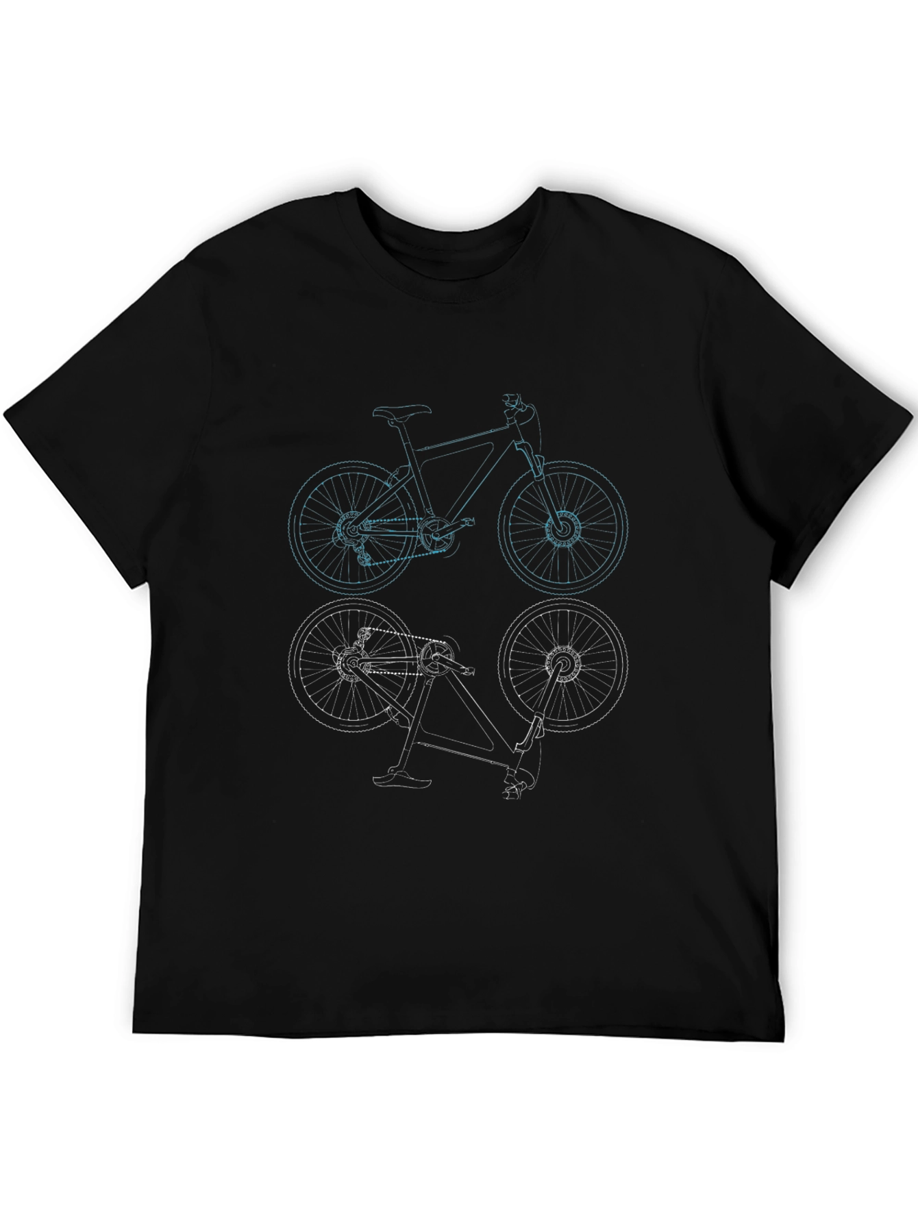 Geometric Bike Print Black Tee