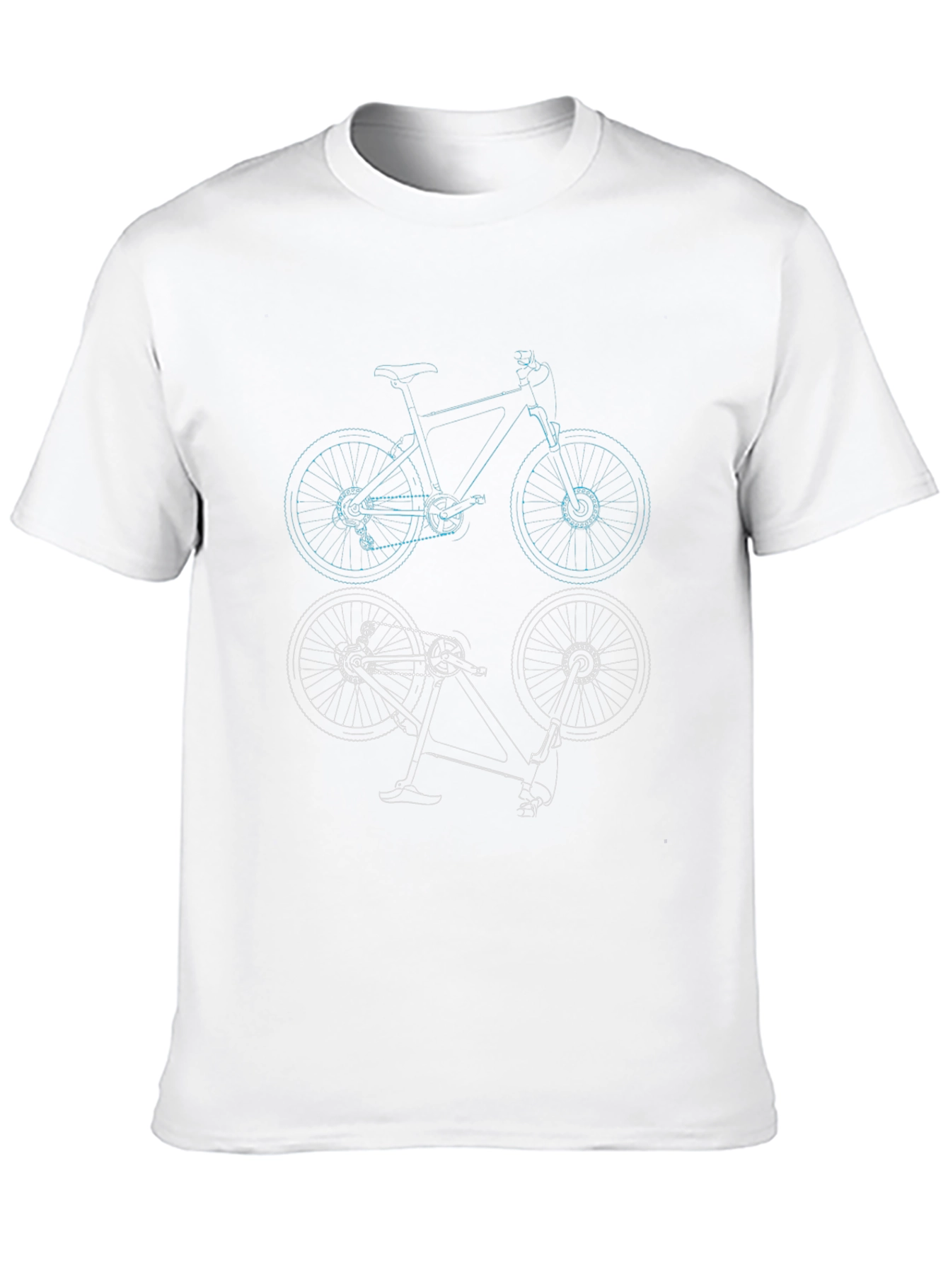 Geometric Bike Print Black Tee