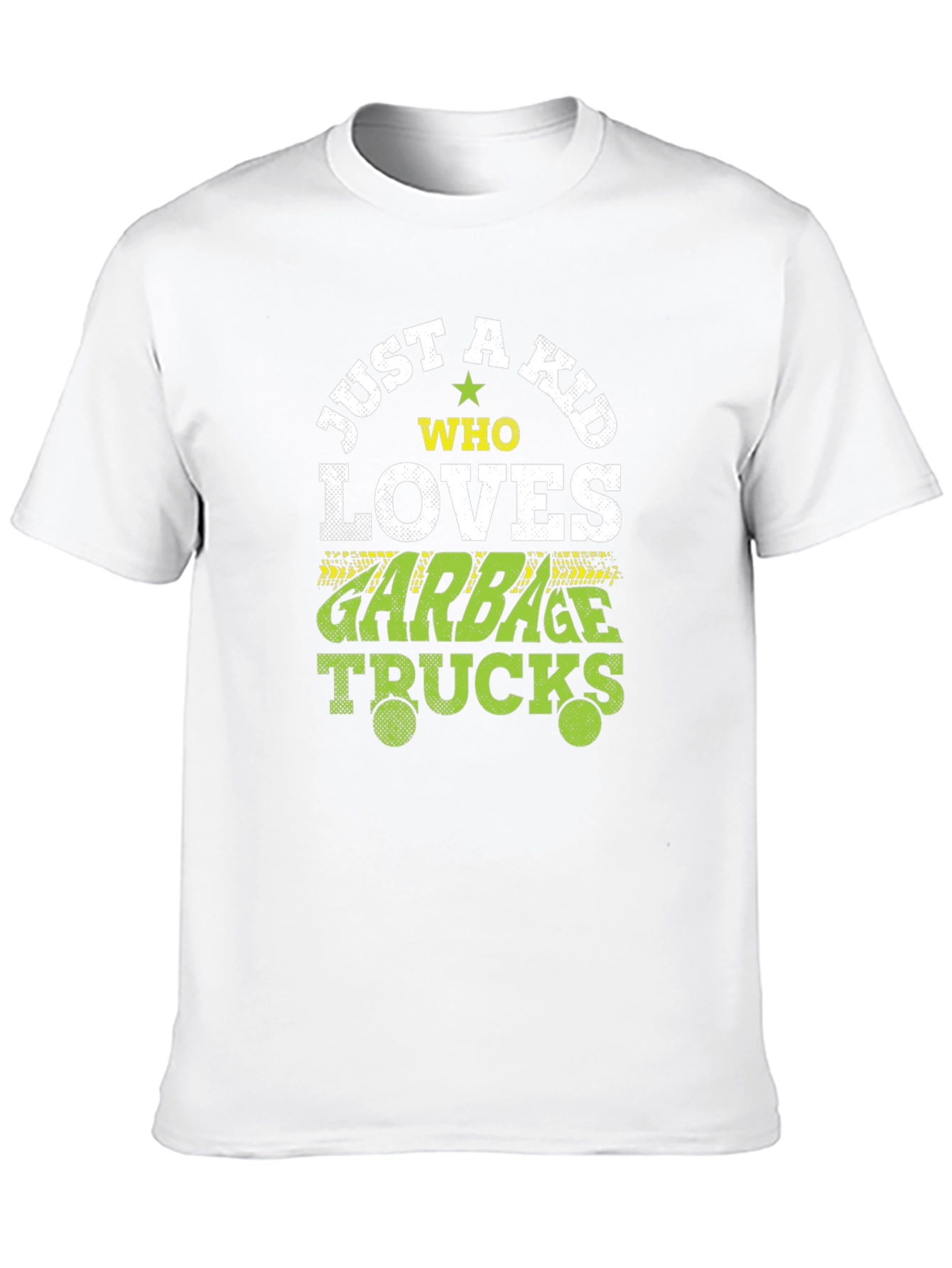 Just A Kid Who Loves Garbage Trucks Black T-Shirt