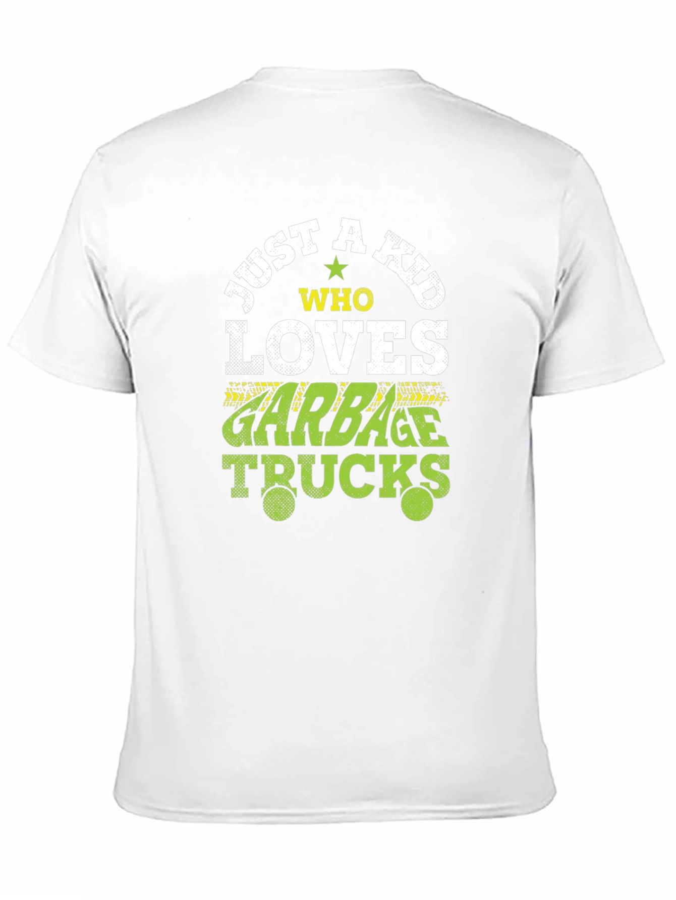 Just A Kid Who Loves Garbage Trucks Black T-Shirt