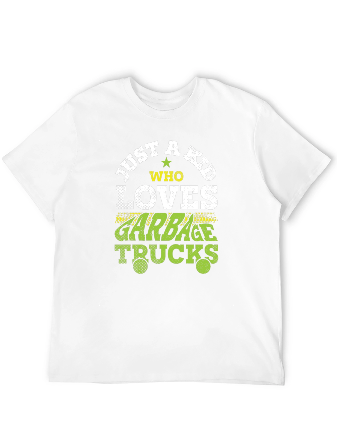 Just A Kid Who Loves Garbage Trucks Black T-Shirt