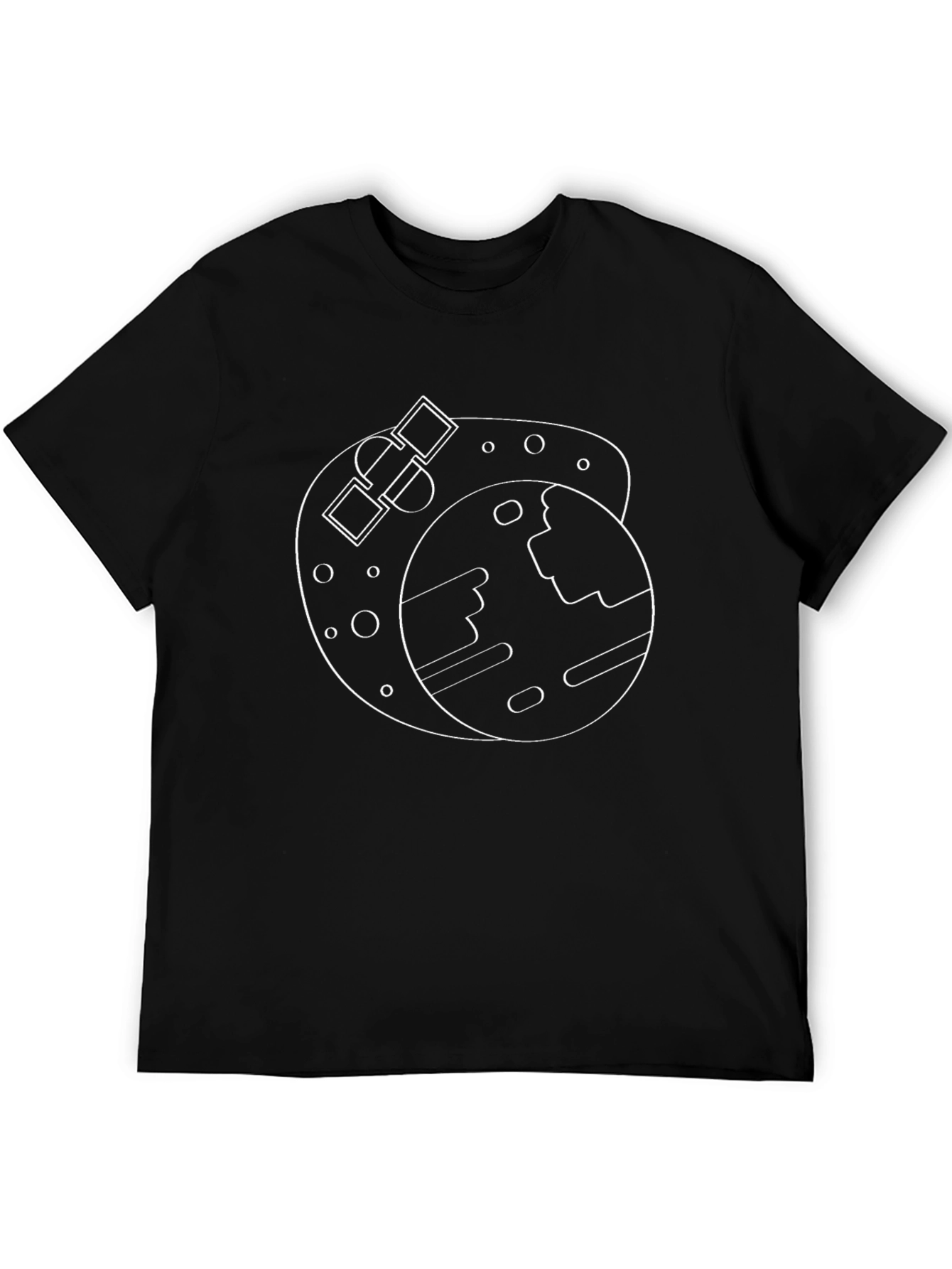 Space Orbit Black Graphic Tee