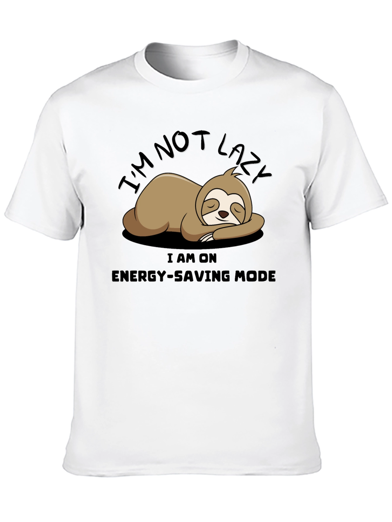 Im Not Lazy Sloth Black T-Shirt