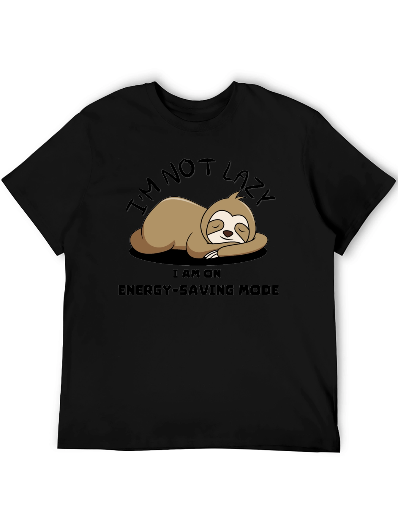 Im Not Lazy Sloth Black T-Shirt