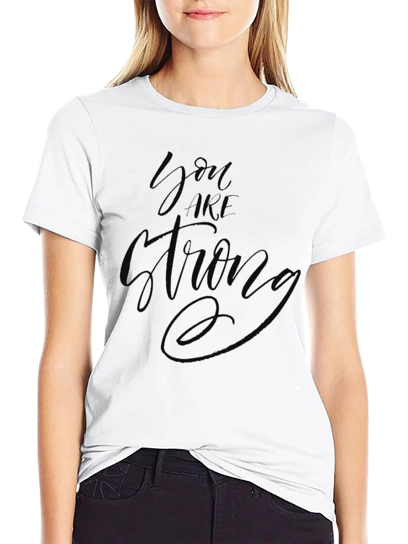 You Are Strong Black Graphic Tee