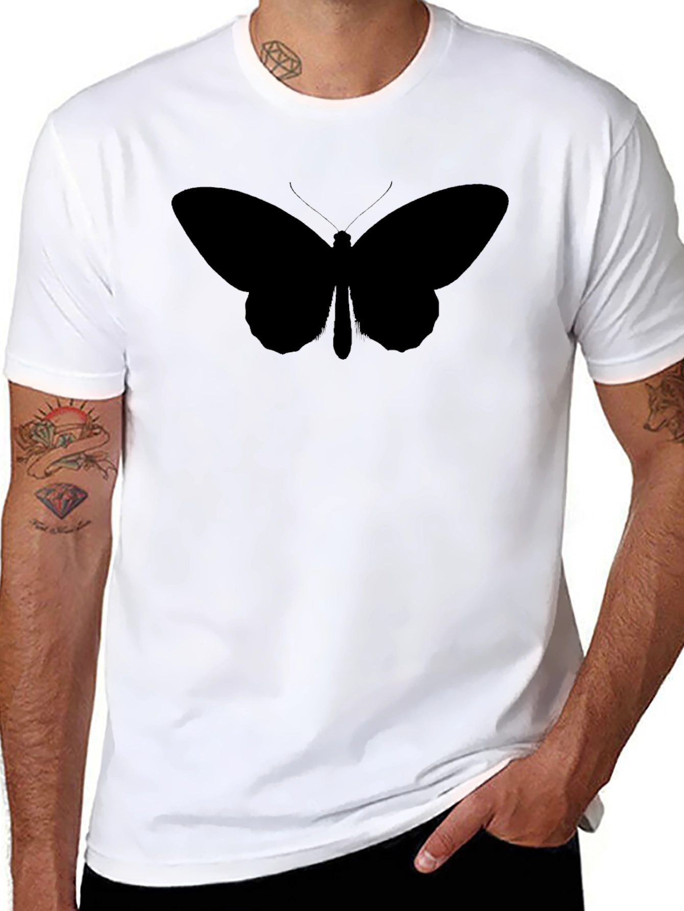 Butterfly Silhouette Black T-Shirt