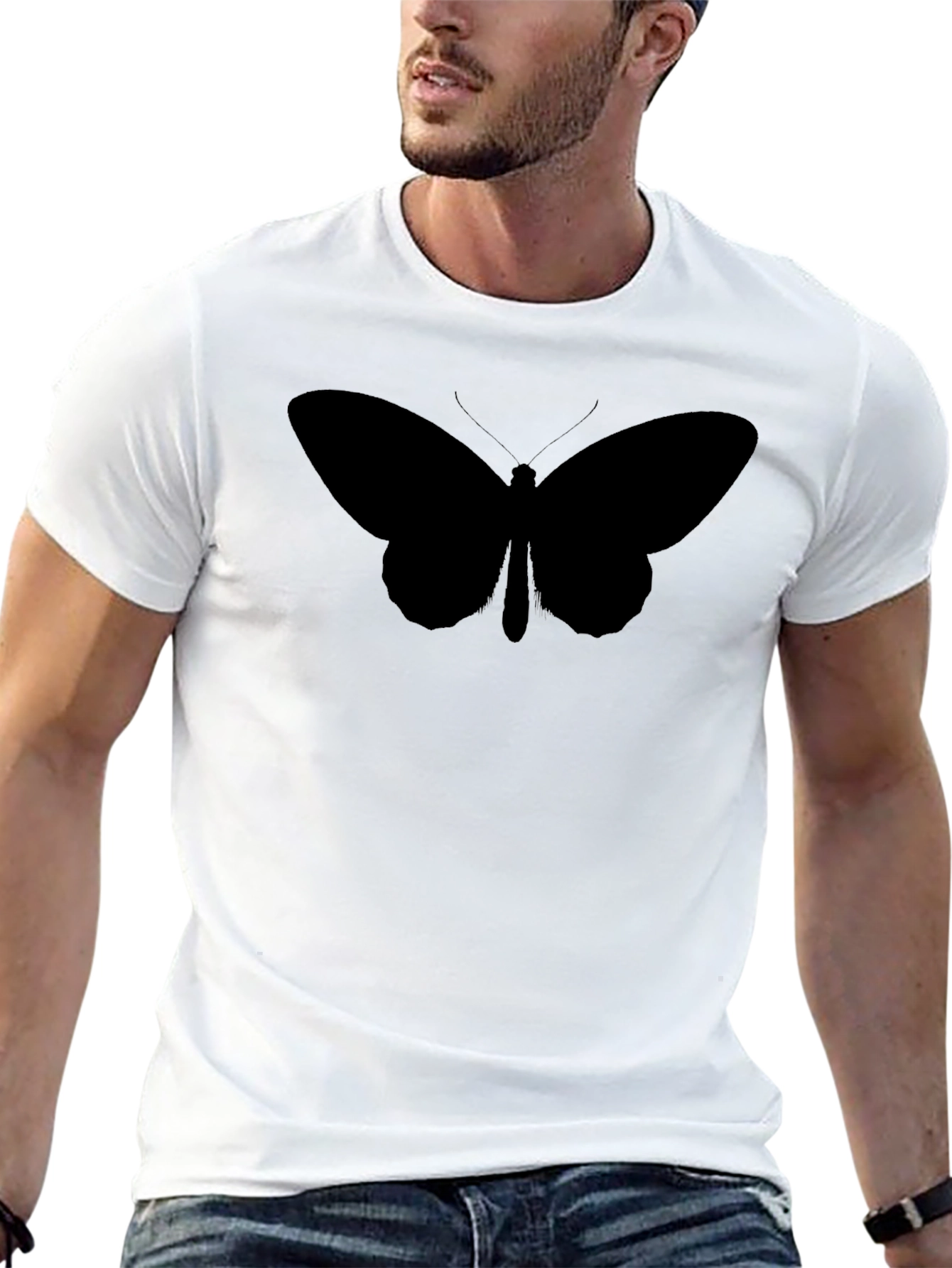 Butterfly Silhouette Black T-Shirt
