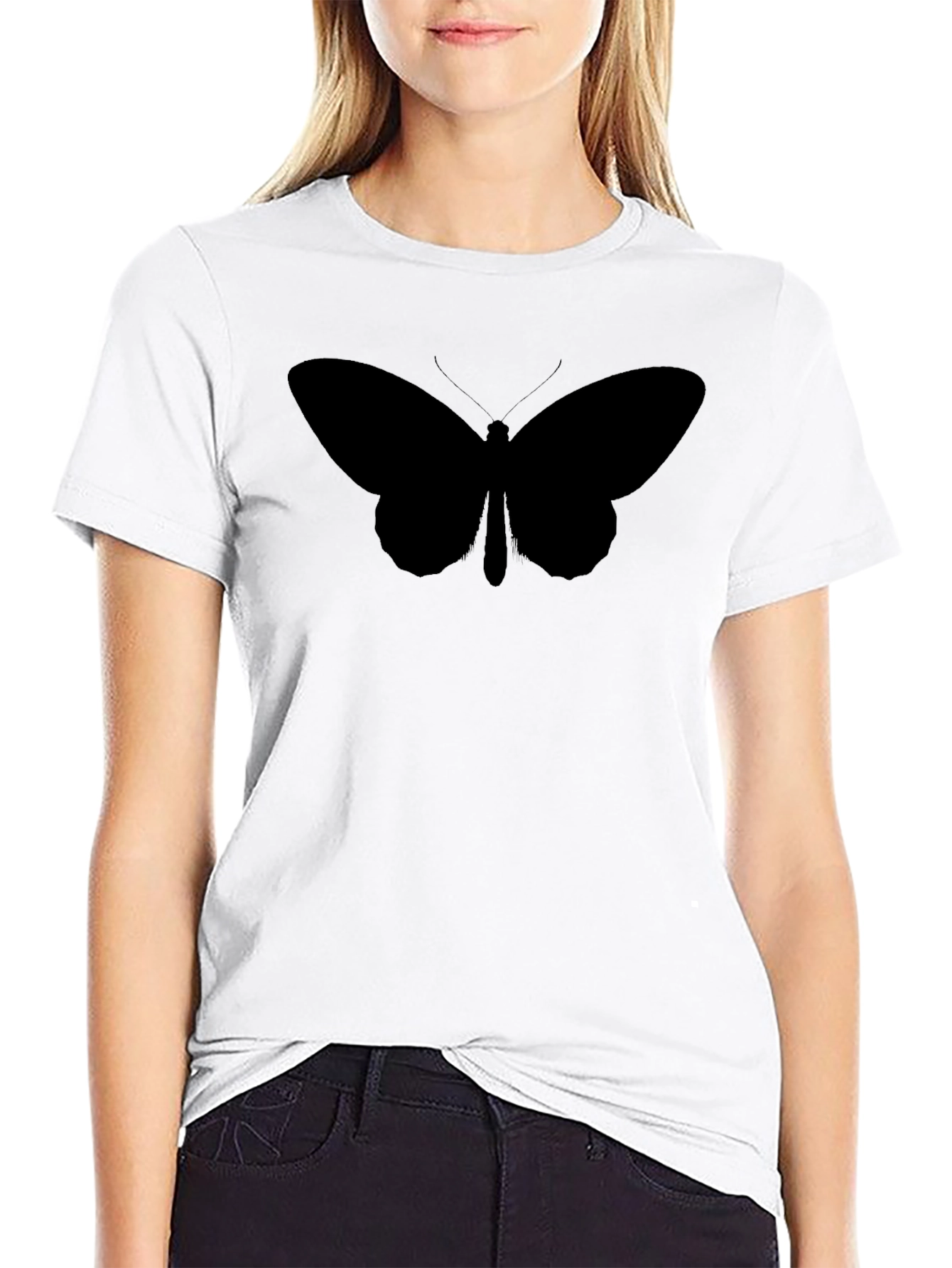 Butterfly Silhouette Black T-Shirt