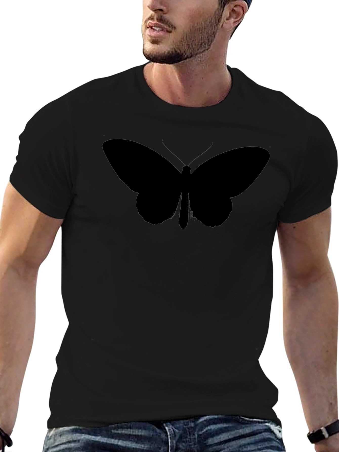 Butterfly Silhouette Black T-Shirt