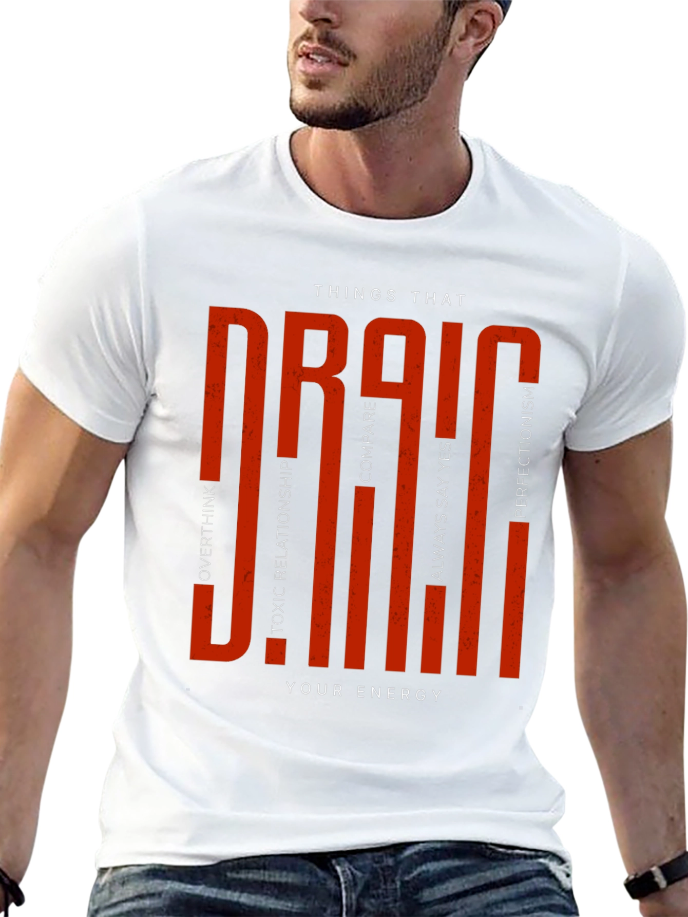 Energy Drain Graphic Tee - Motivational Black T-Shirt