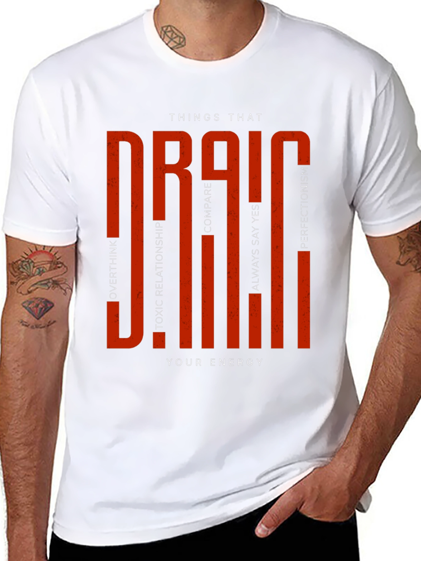 Energy Drain Graphic Tee - Motivational Black T-Shirt