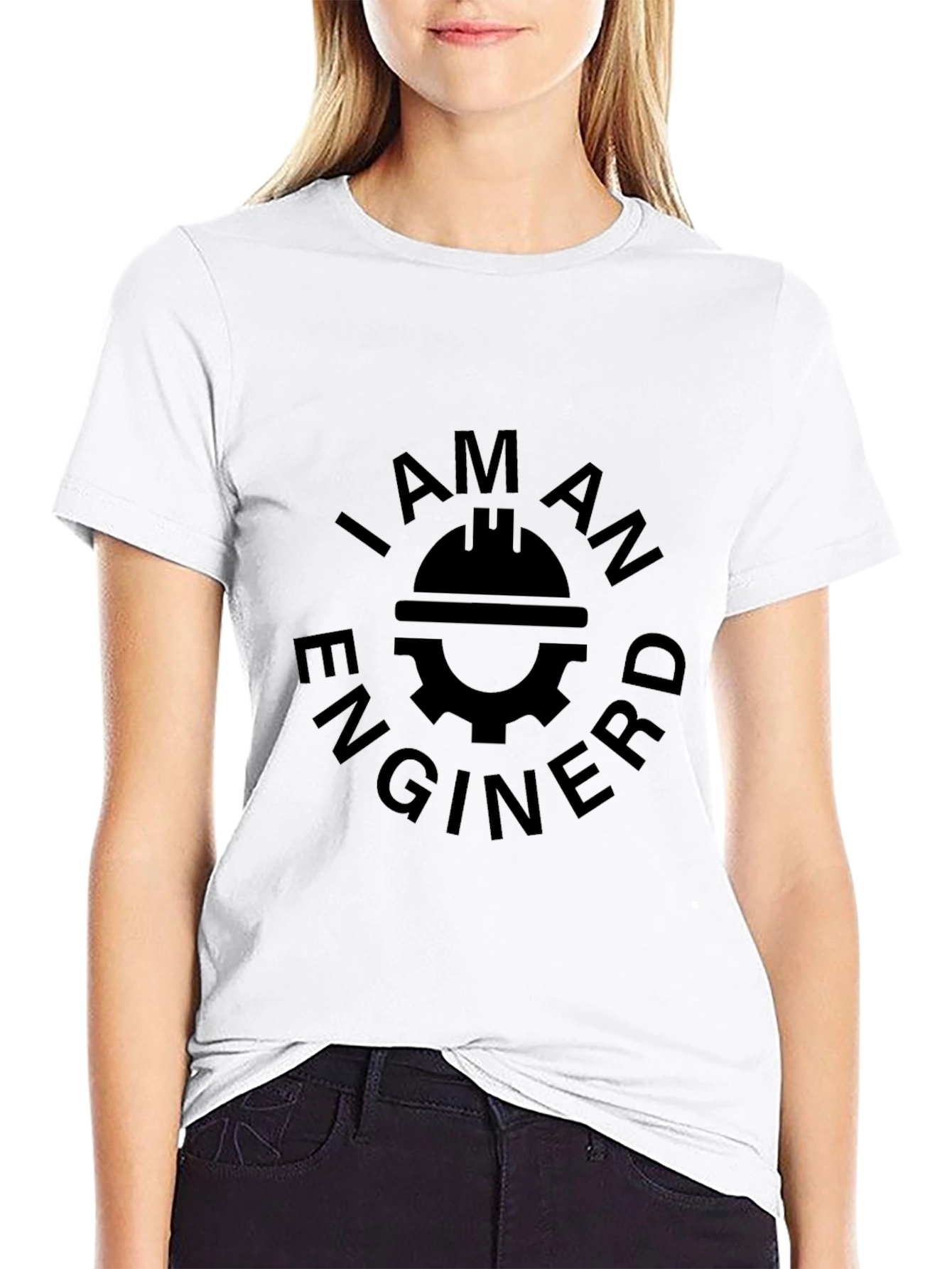 I Am An Engineer T-Shirt - Black Crew Neck