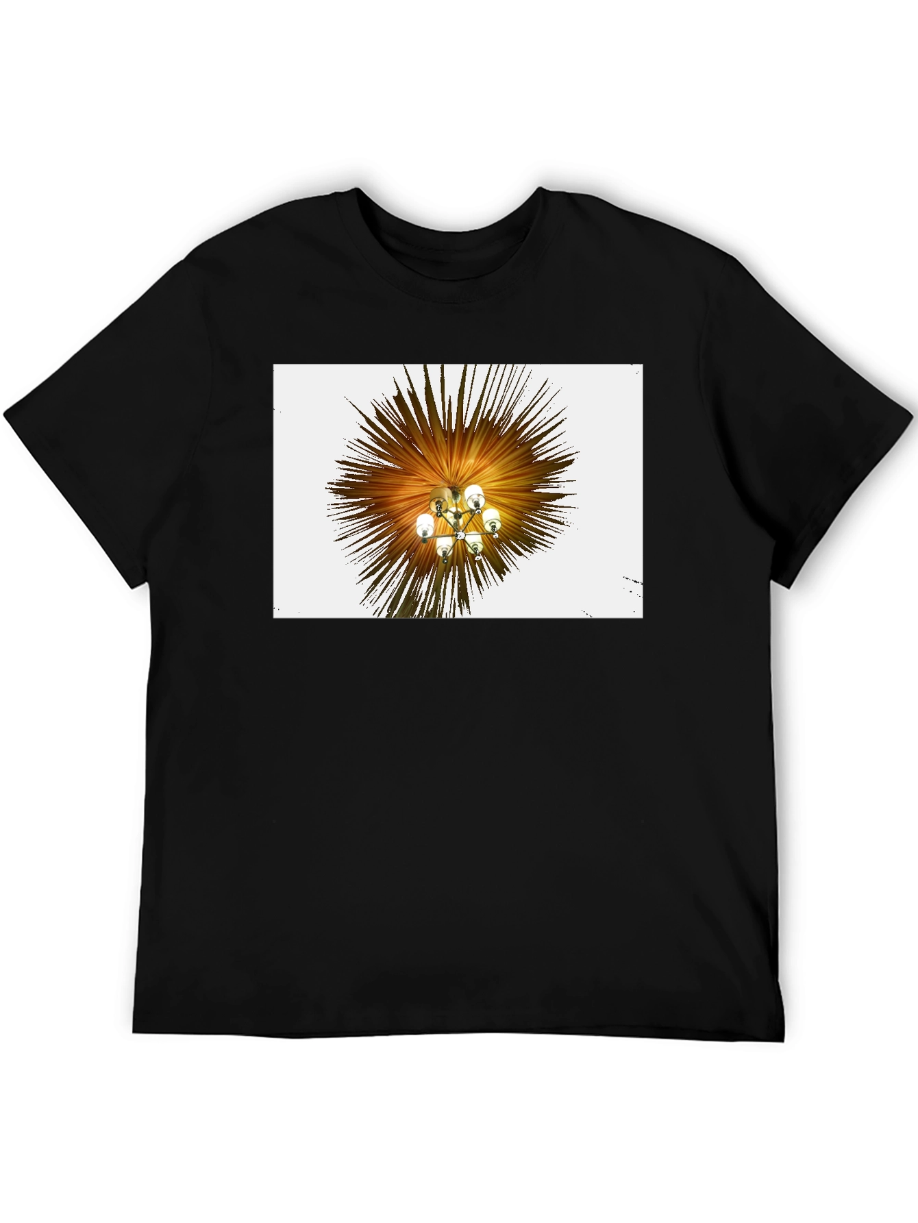 Abstract Chandelier Graphic Tee - Stylish Black T-Shirt