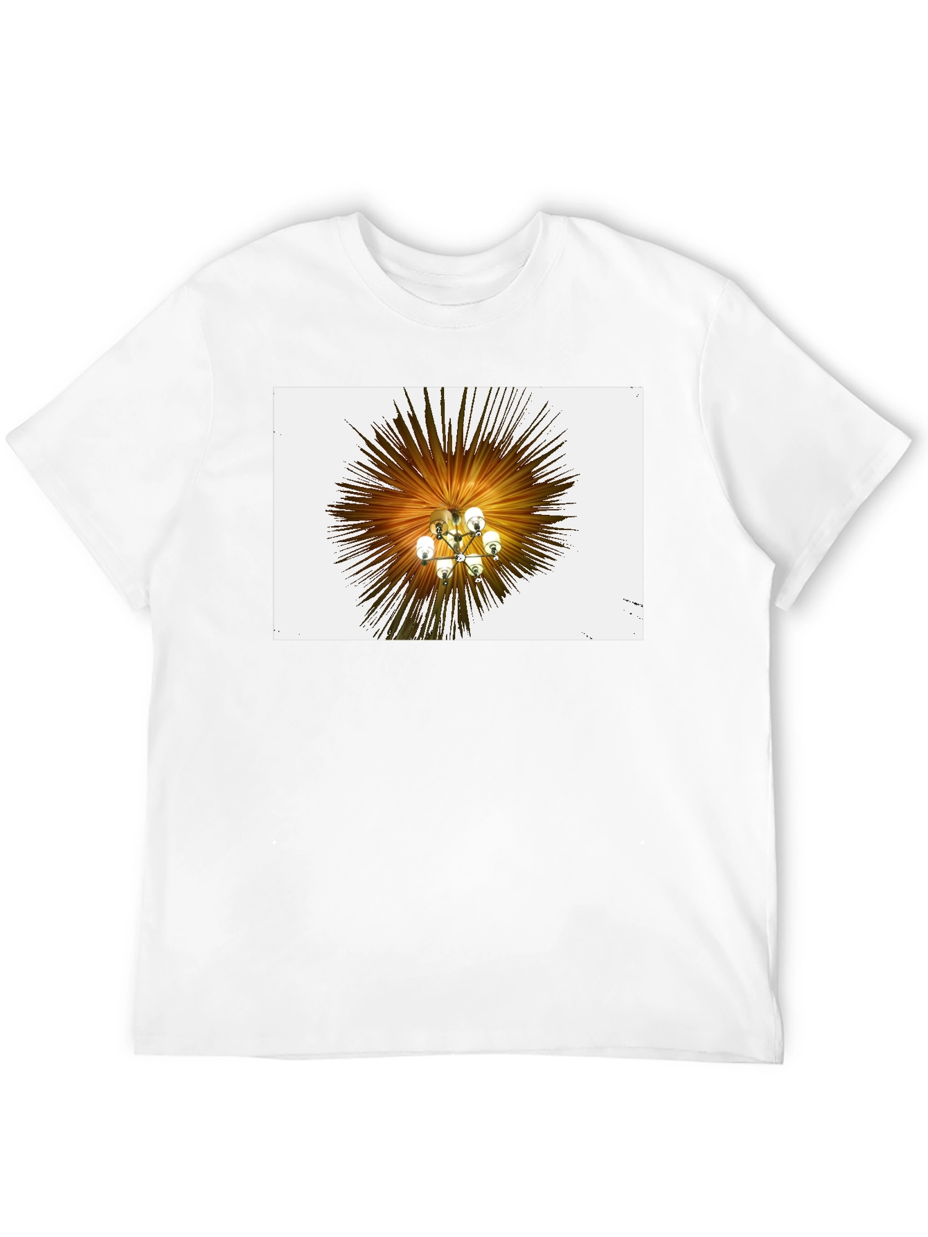 Abstract Chandelier Graphic Tee - Stylish Black T-Shirt