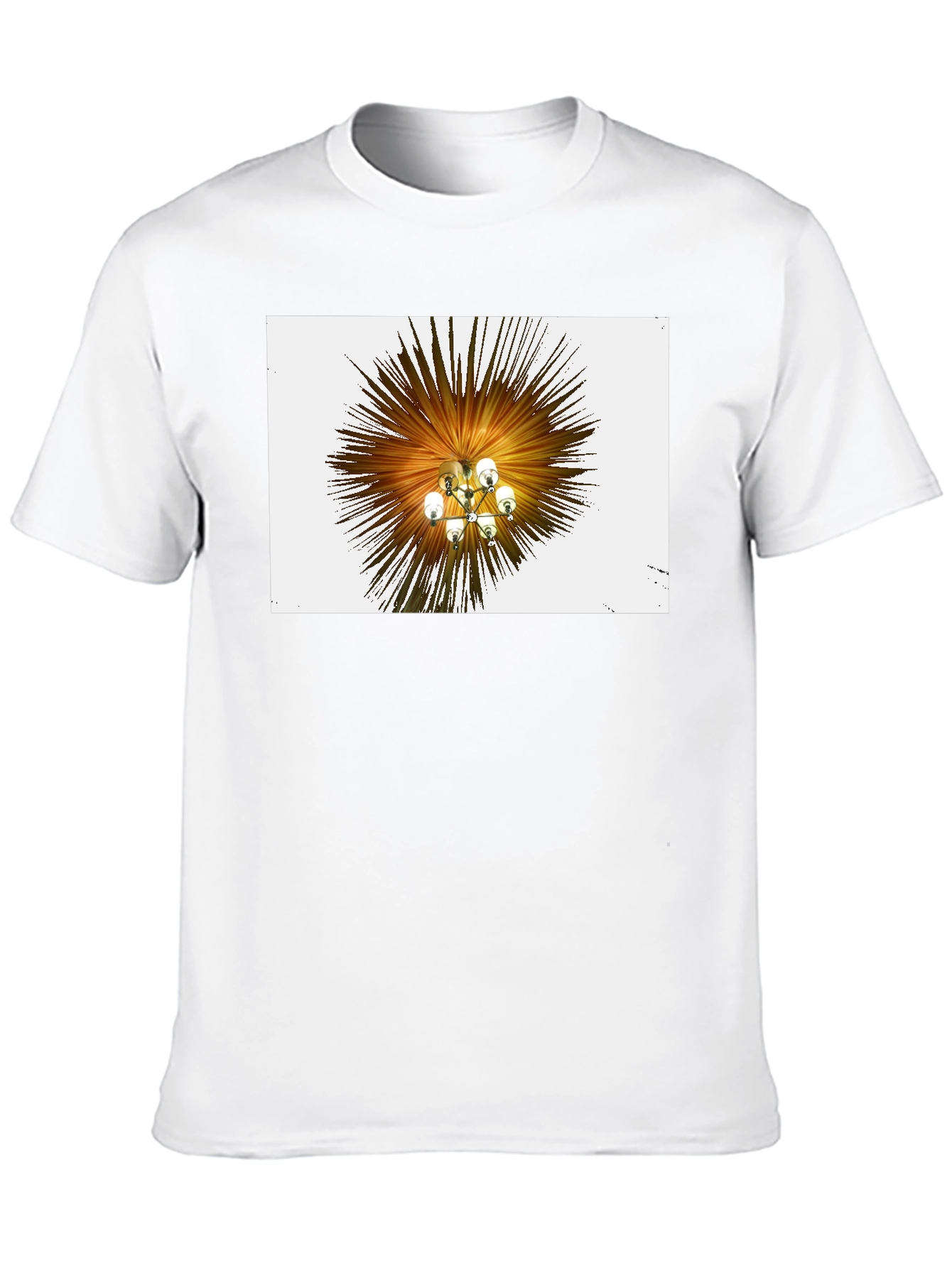 Abstract Chandelier Graphic Tee - Stylish Black T-Shirt