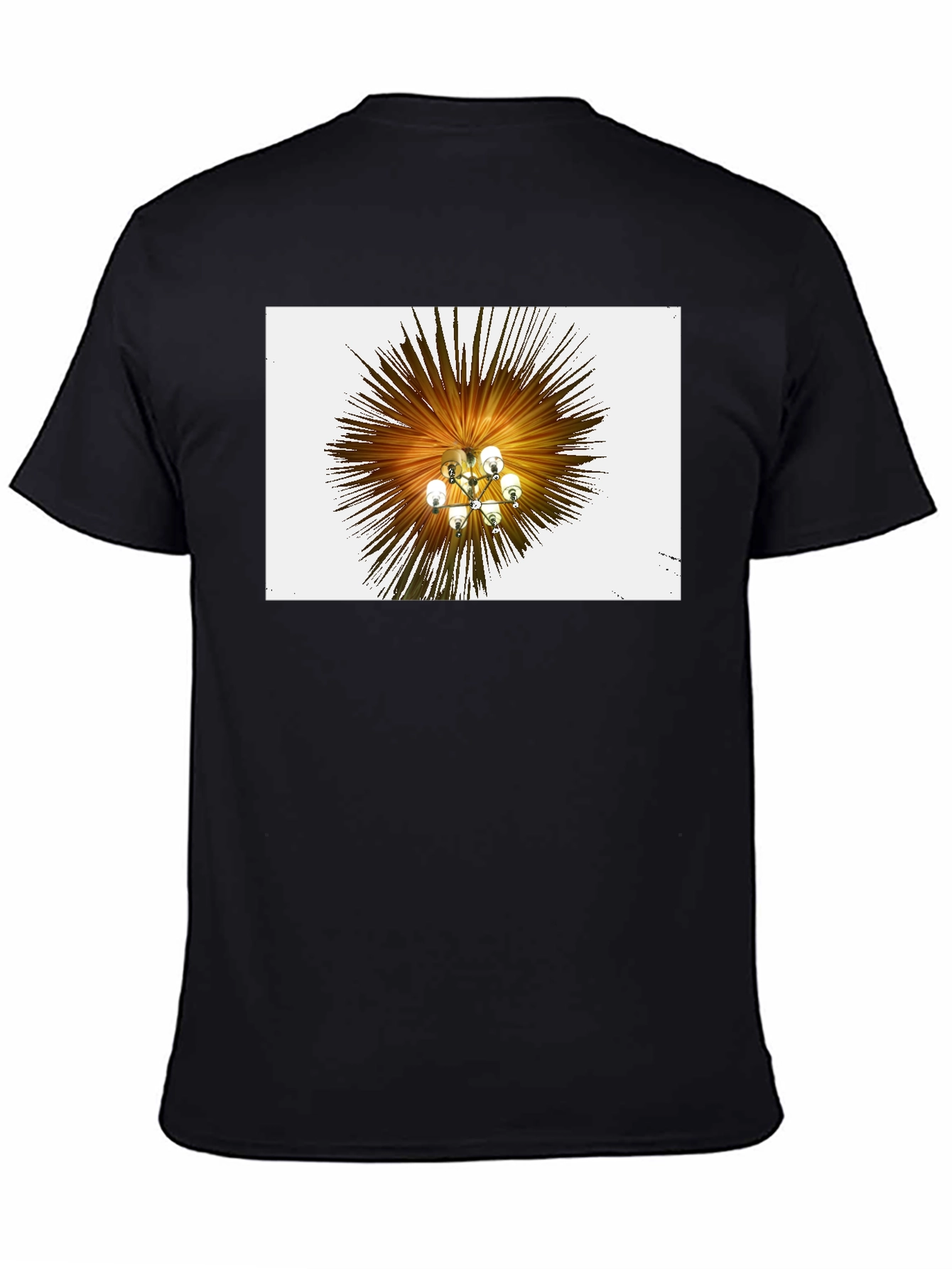 Abstract Chandelier Graphic Tee - Stylish Black T-Shirt