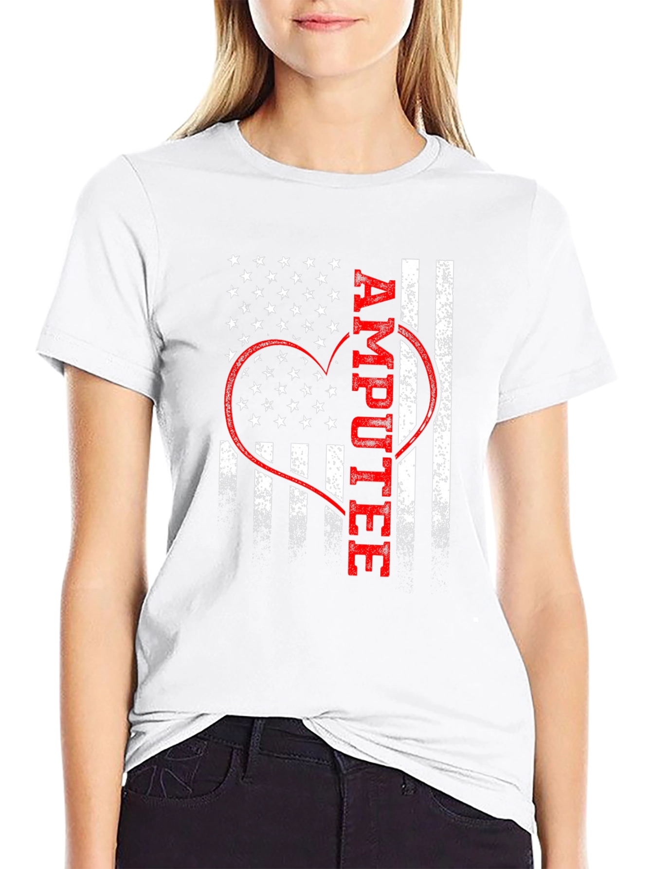 Amputee Patriotic Heart Graphic Tee